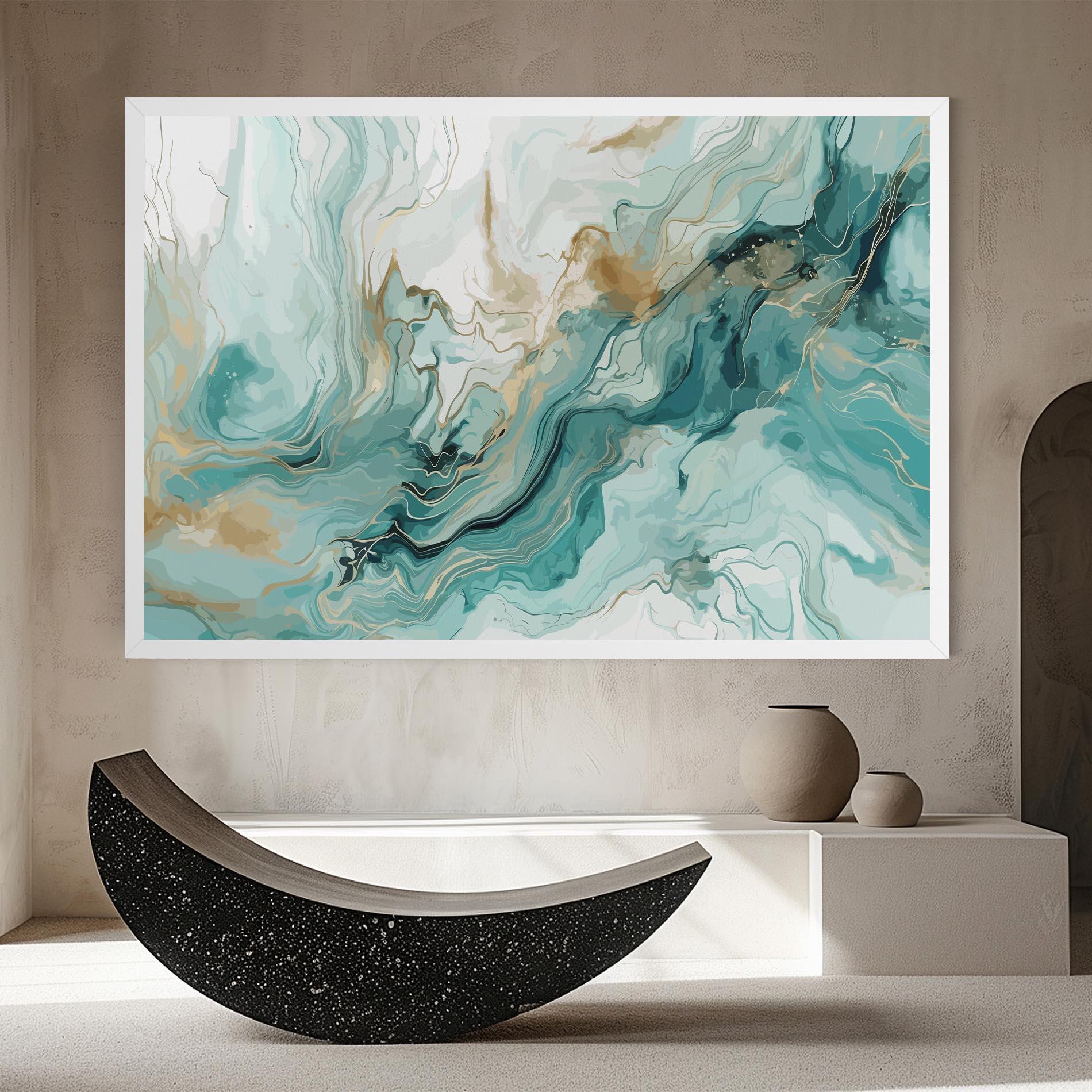 Tablou Canvas Green Gold Water mockup 8