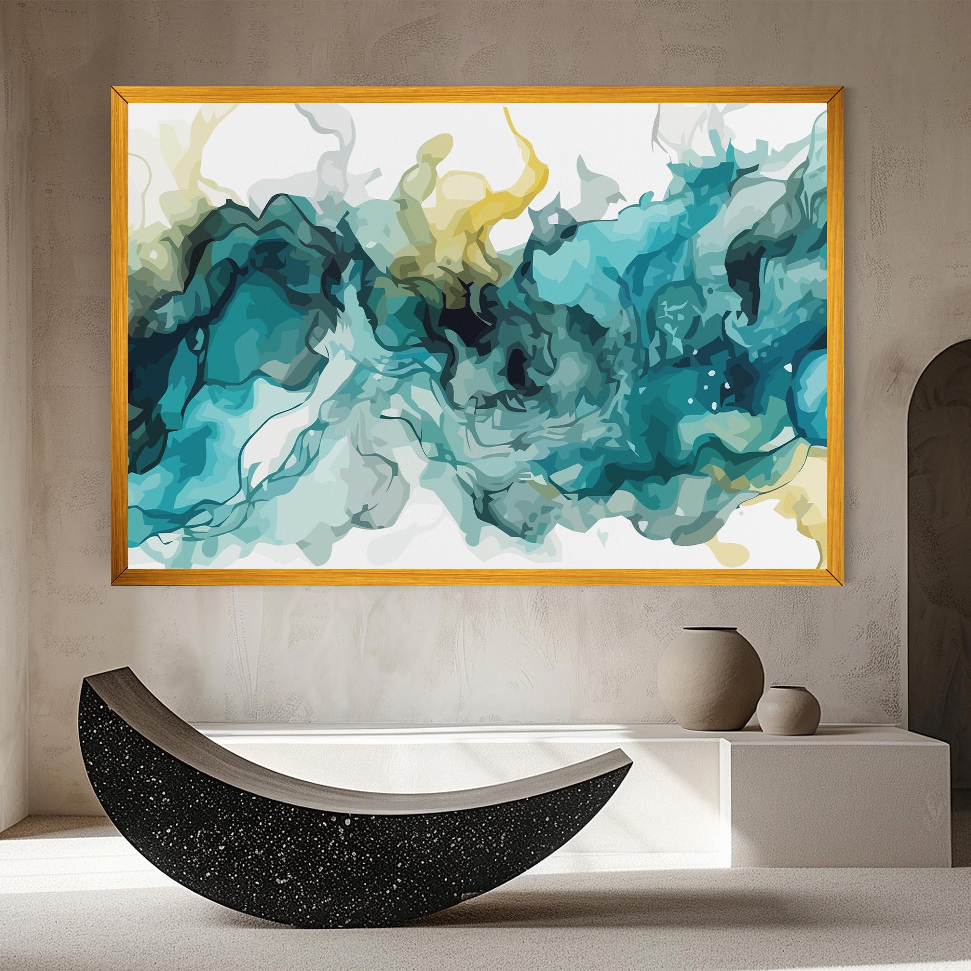 Tablou Canvas Blue Yellow Art mockup 8