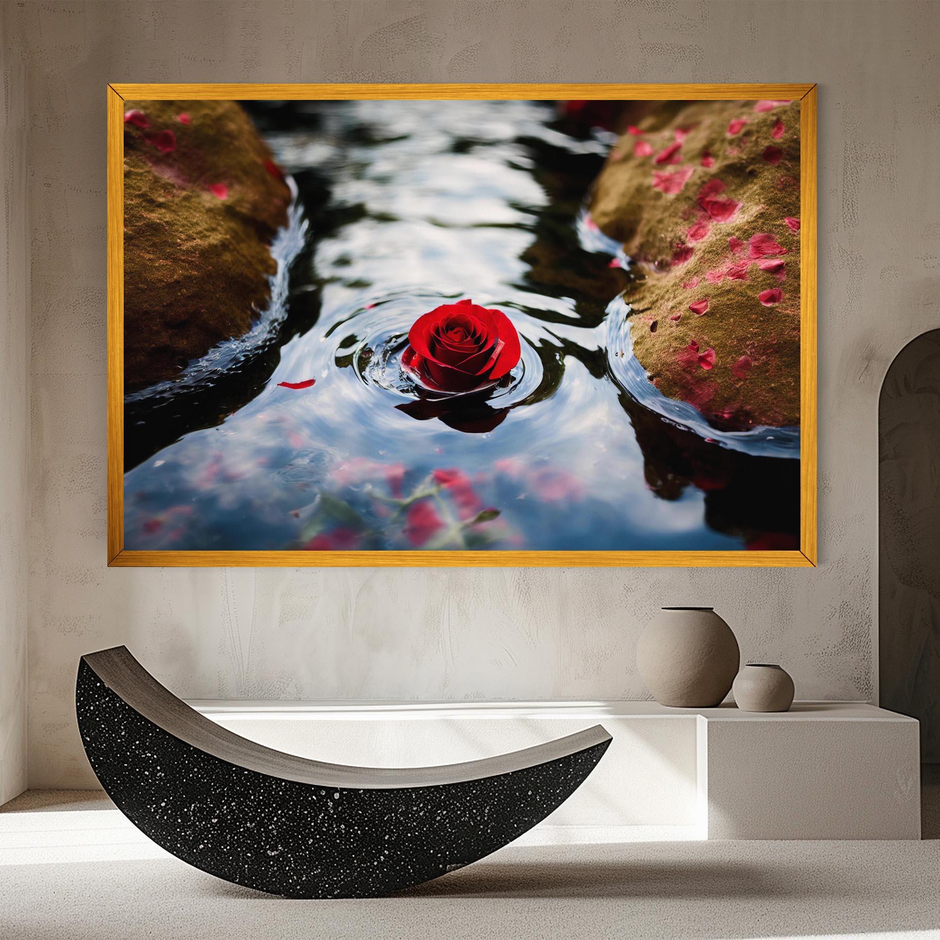 Tablou Canvas Floating Water Rose mockup 8