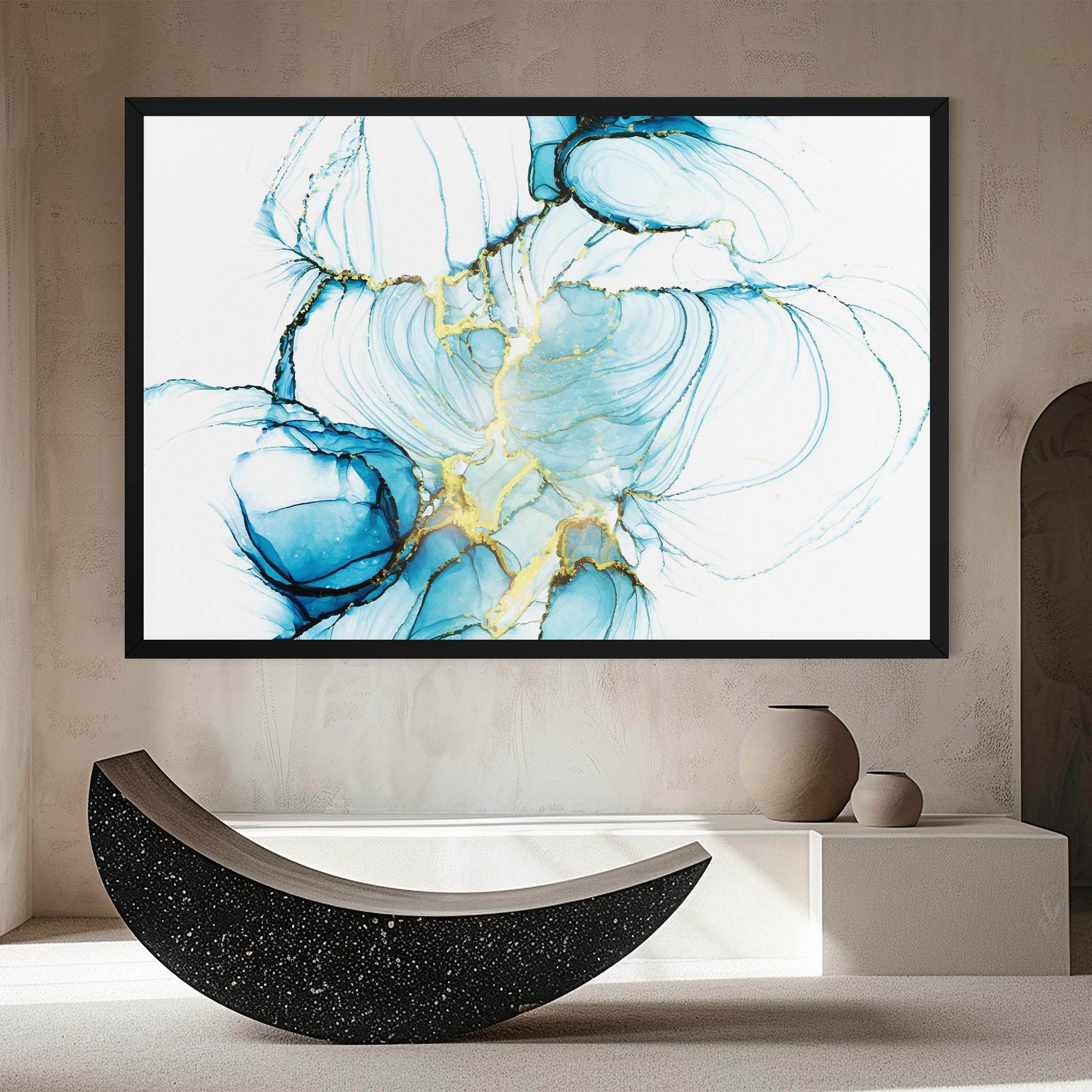 Tablou Canvas Artistic Gold Blue mockup 8