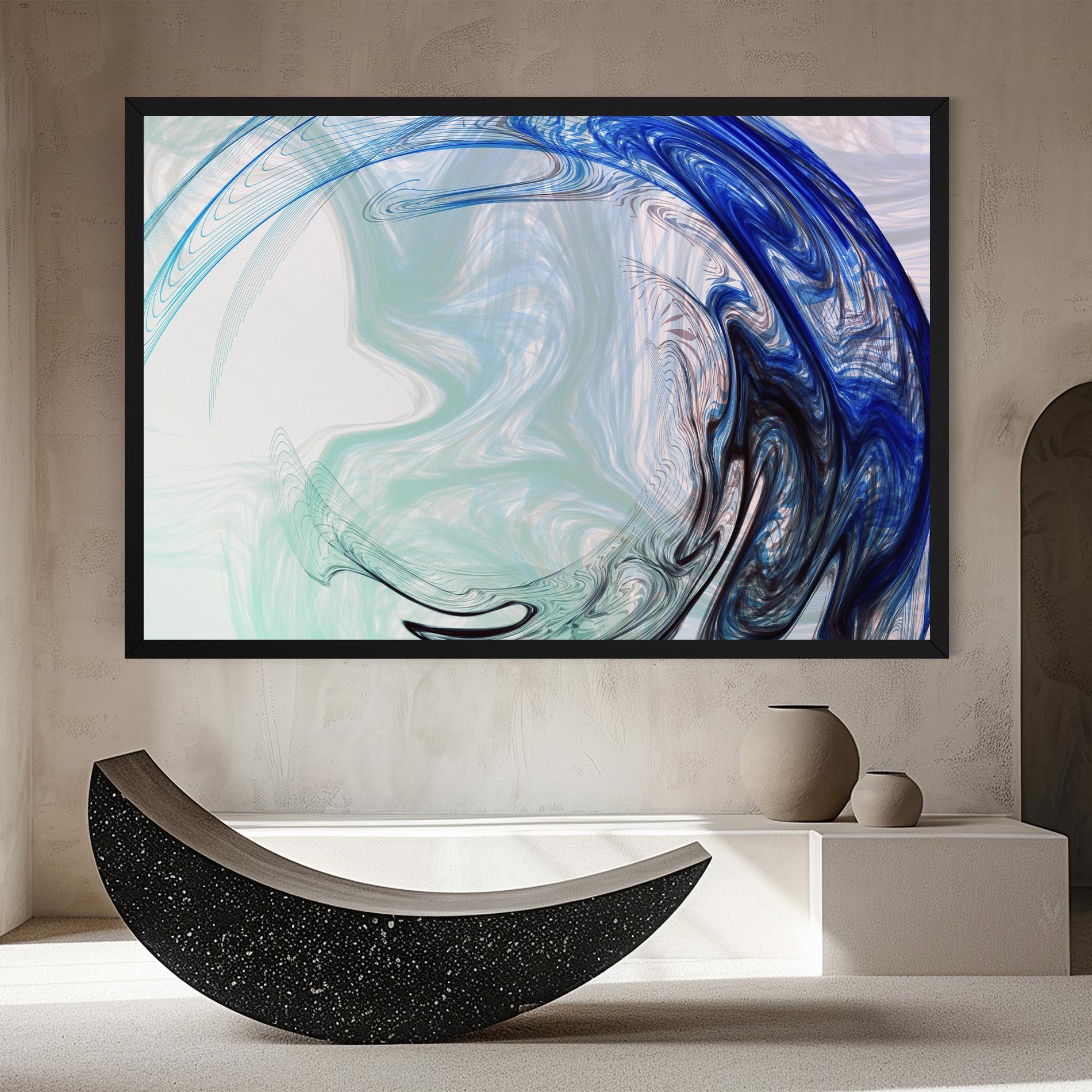 Tablou Canvas Blue Black Art mockup 8