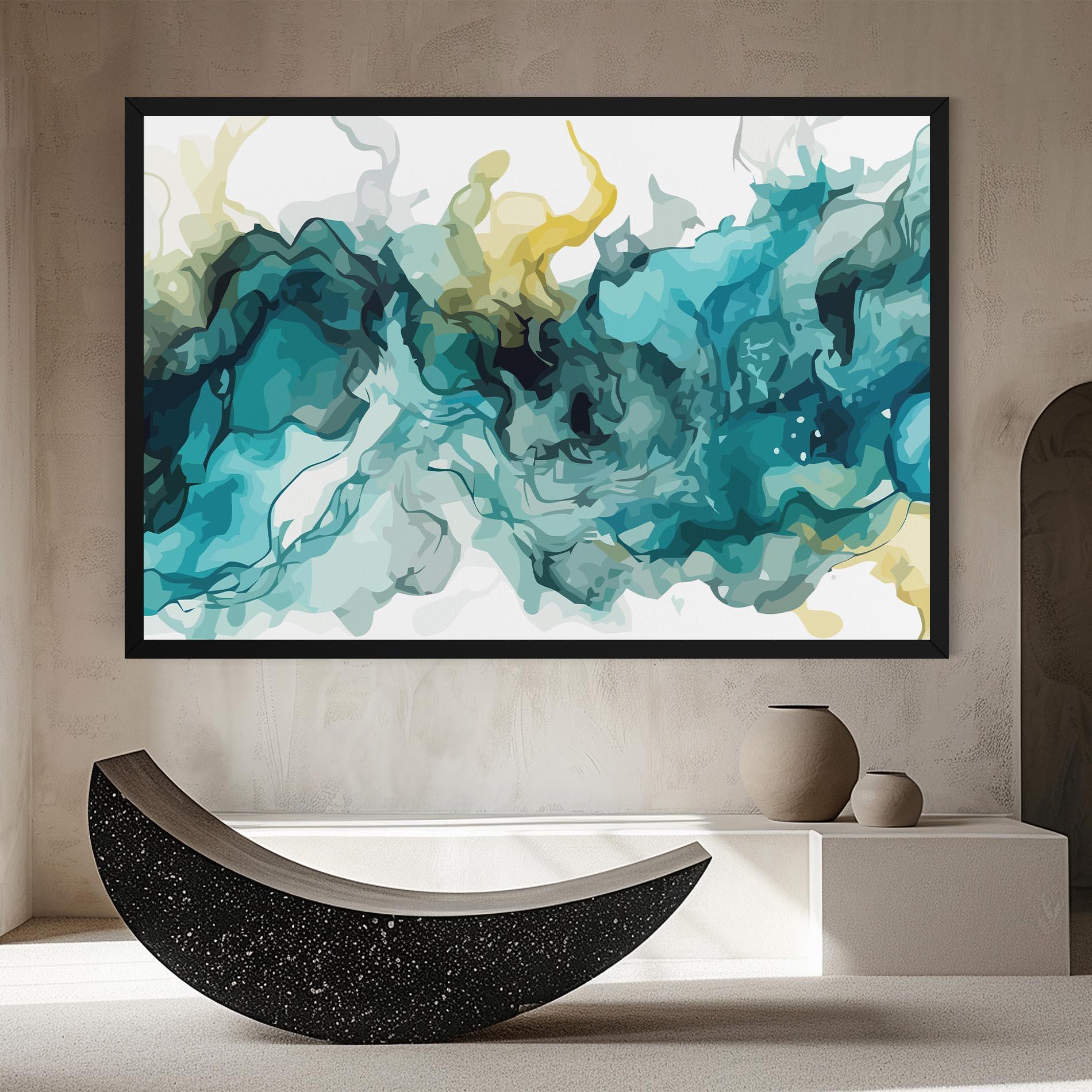 Tablou Canvas Blue Yellow Art mockup 8