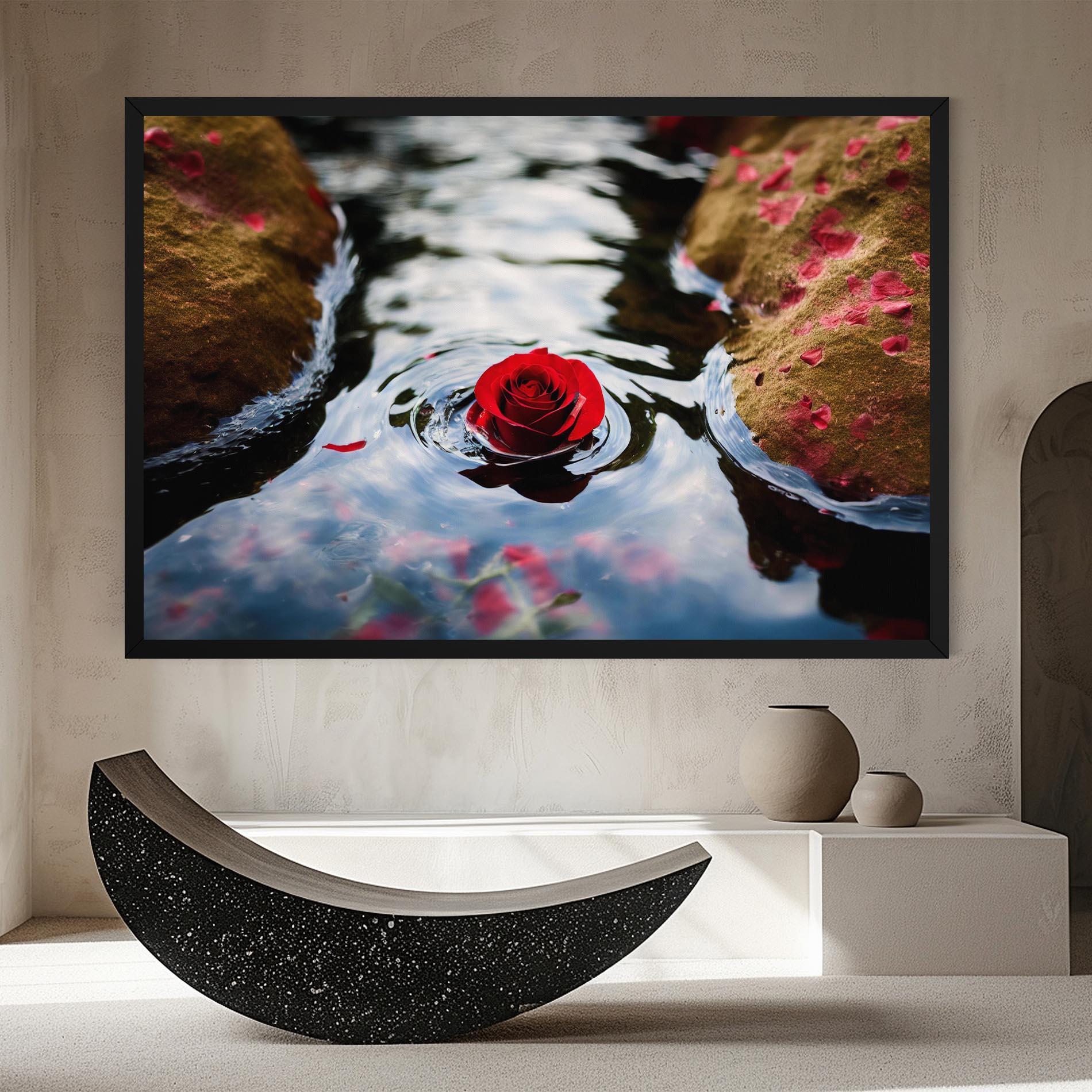 Tablou Canvas Floating Water Rose mockup 8