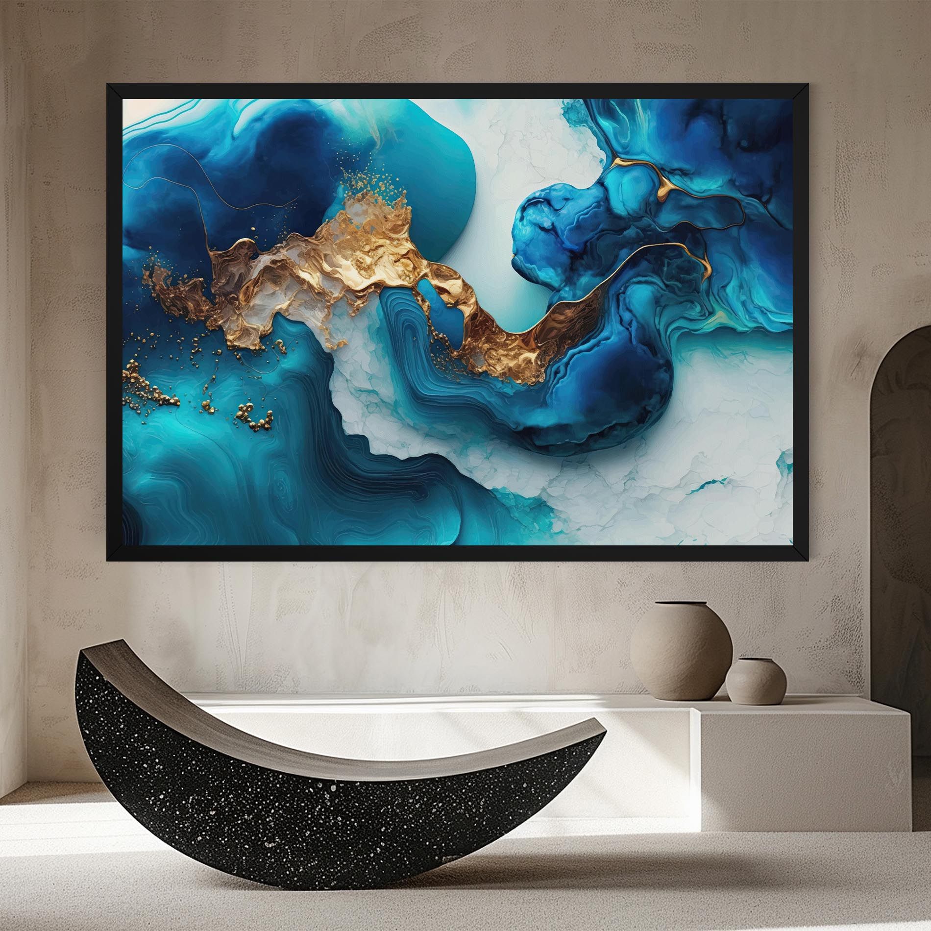 Gold Blue Art Wave mockup 8