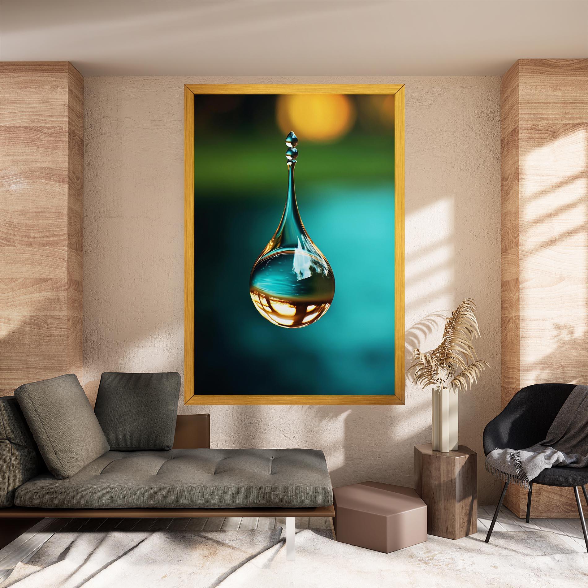 Tablou Canvas Big Green Drop mockup 8