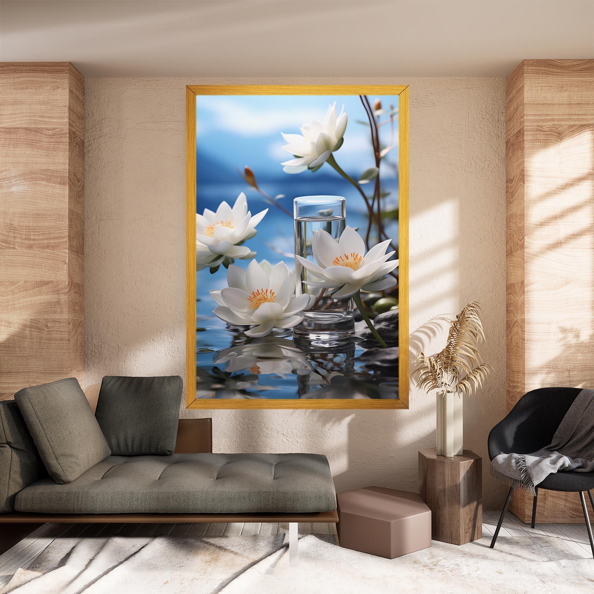 Tablou Canvas Flower Water Glass mockup 8