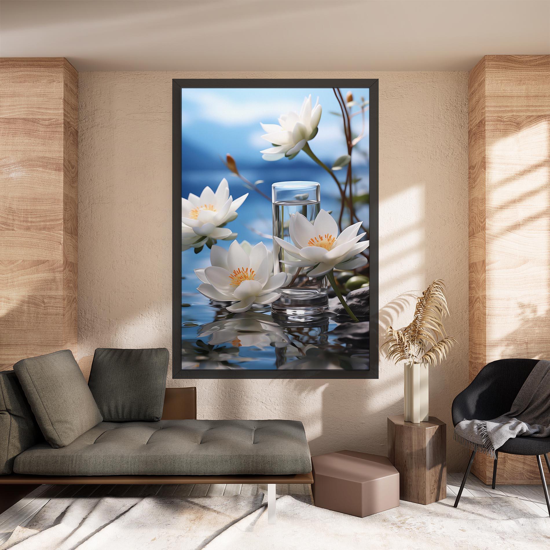 Tablou Canvas Flower Water Glass mockup 8