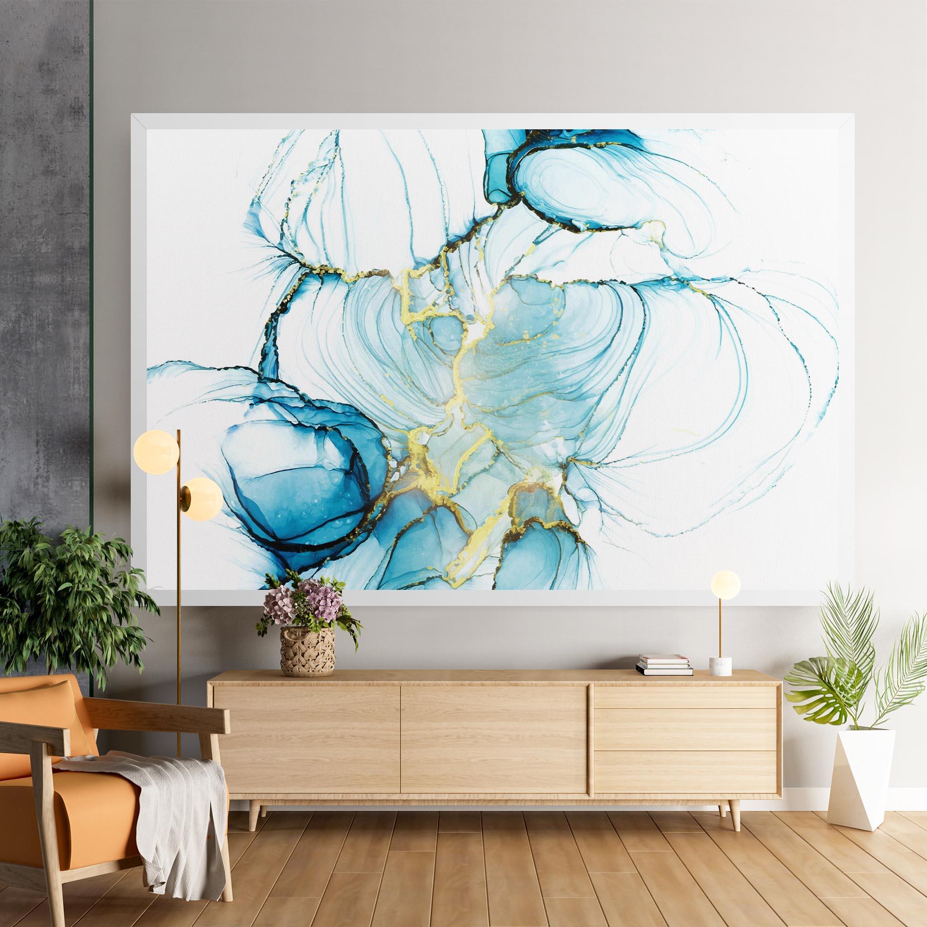 Tablou Canvas Artistic Gold Blue mockup 9