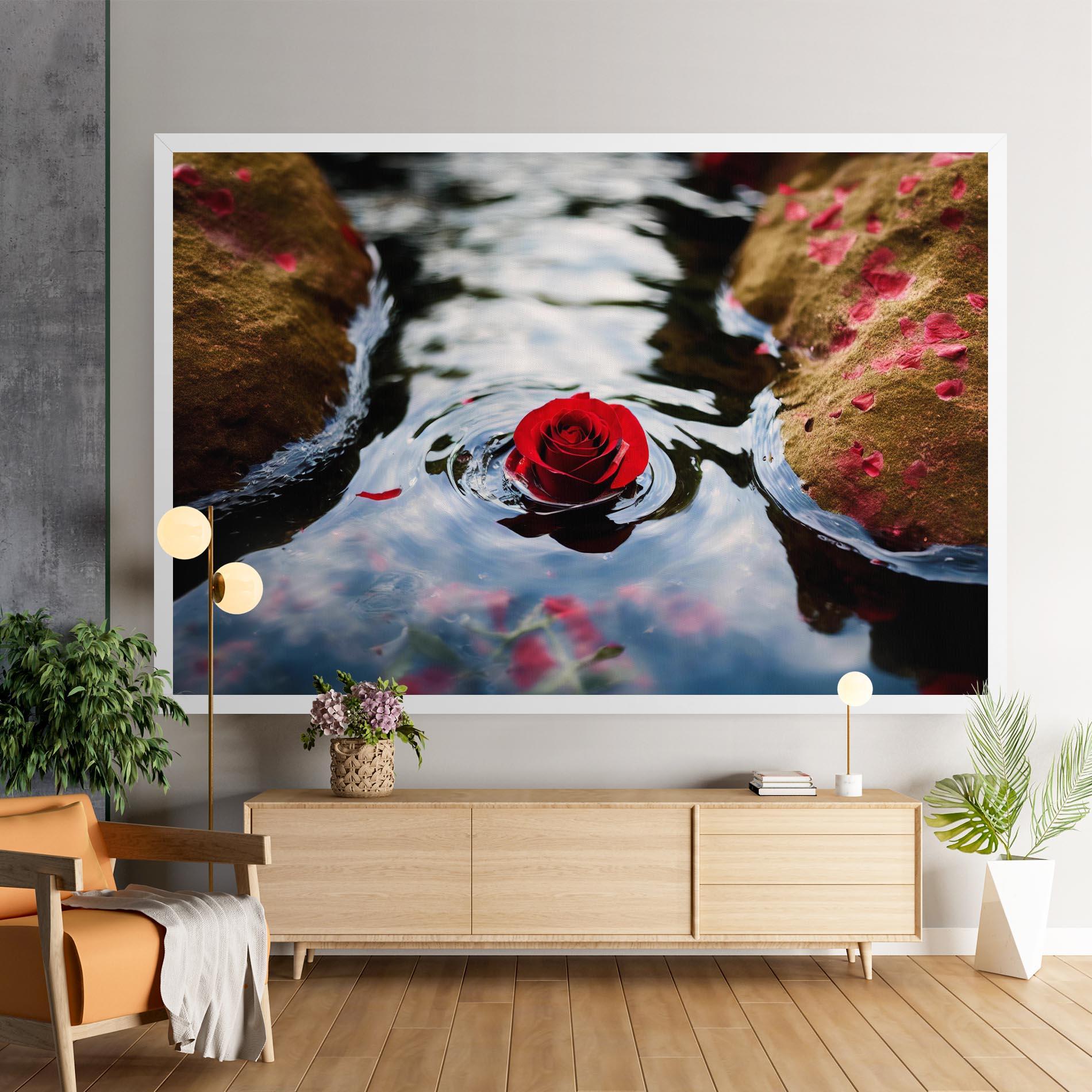 Tablou Canvas Floating Water Rose mockup 9