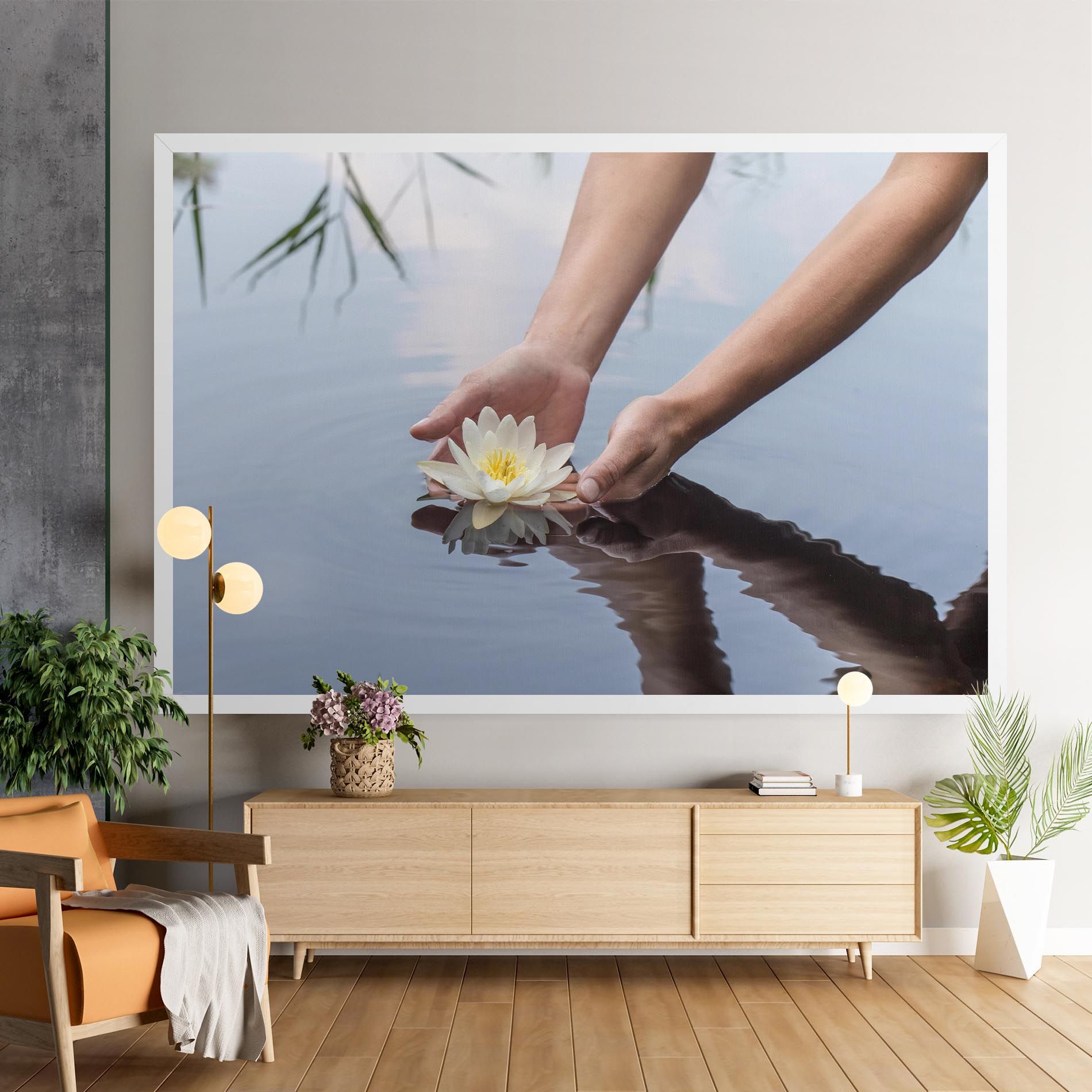 Holding Lake Flower mockup 9