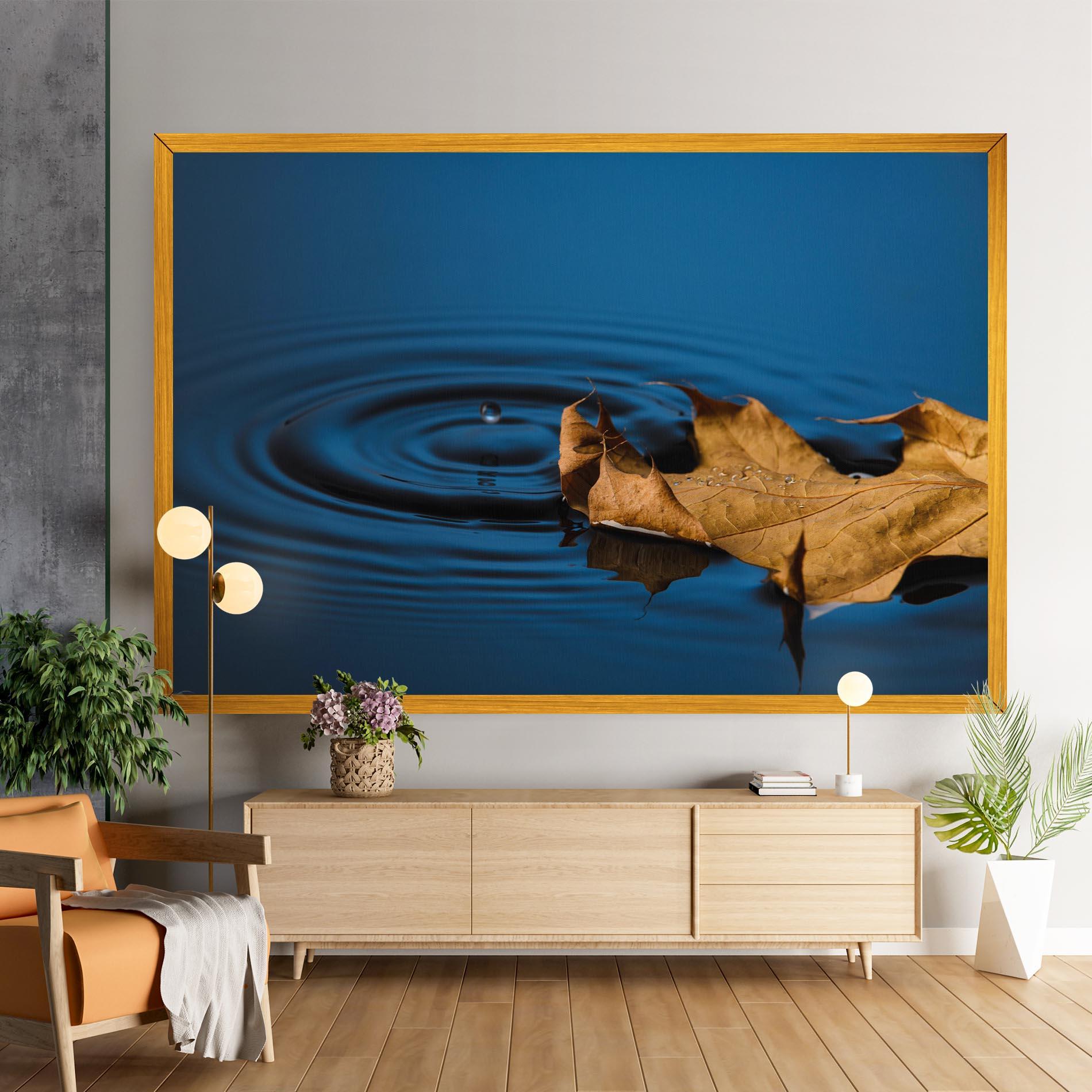 Tablou Canvas Autumn Leaf Water mockup 9