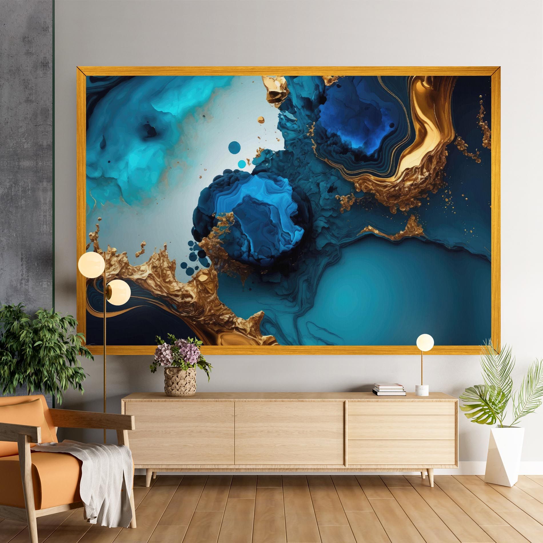 Blue Gold Wave mockup 9