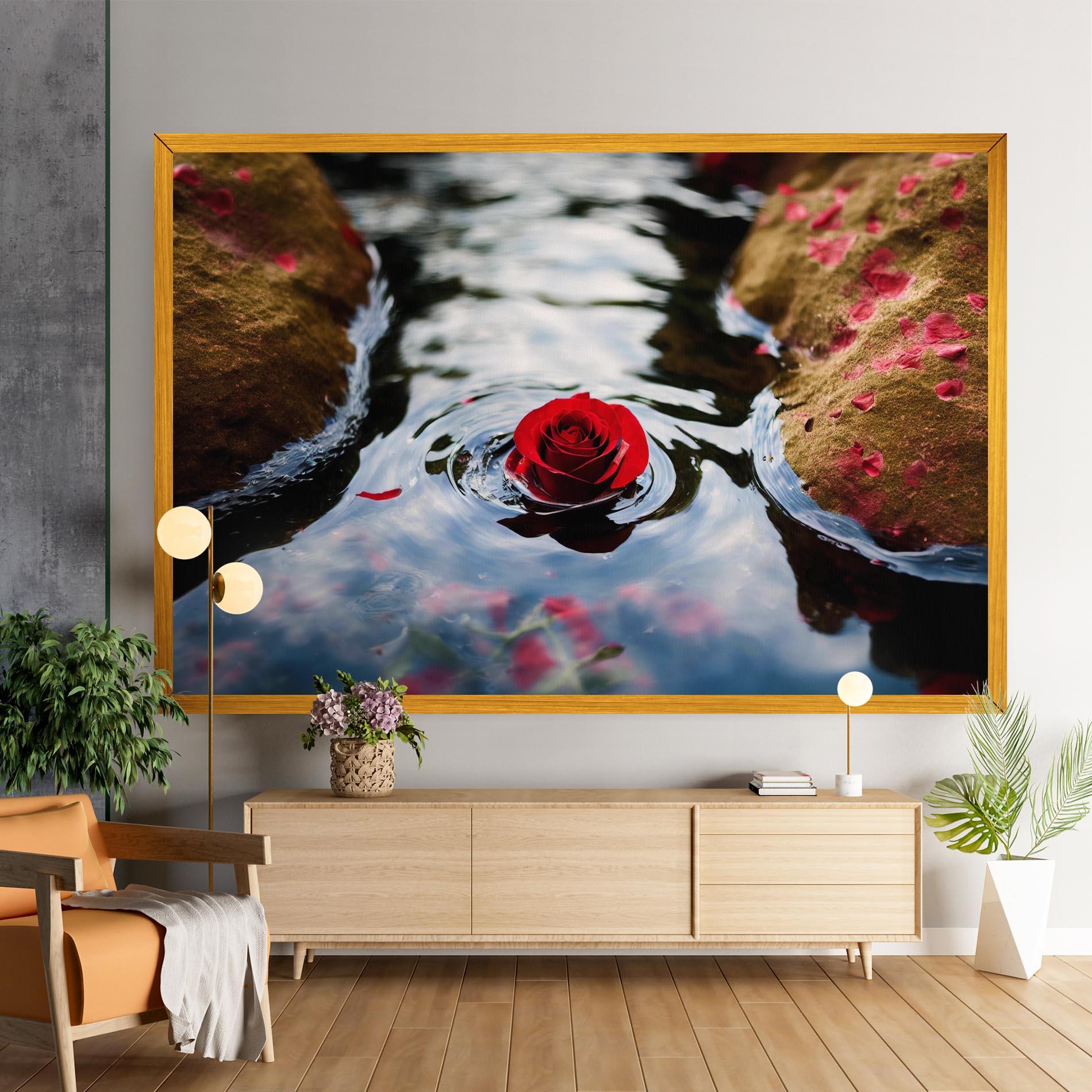 Tablou Canvas Floating Water Rose mockup 9