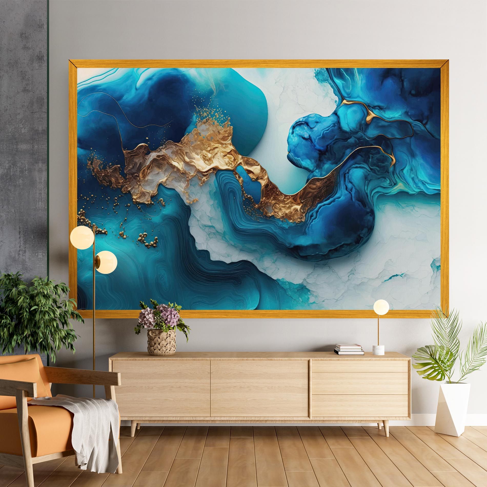 Gold Blue Art Wave mockup 9