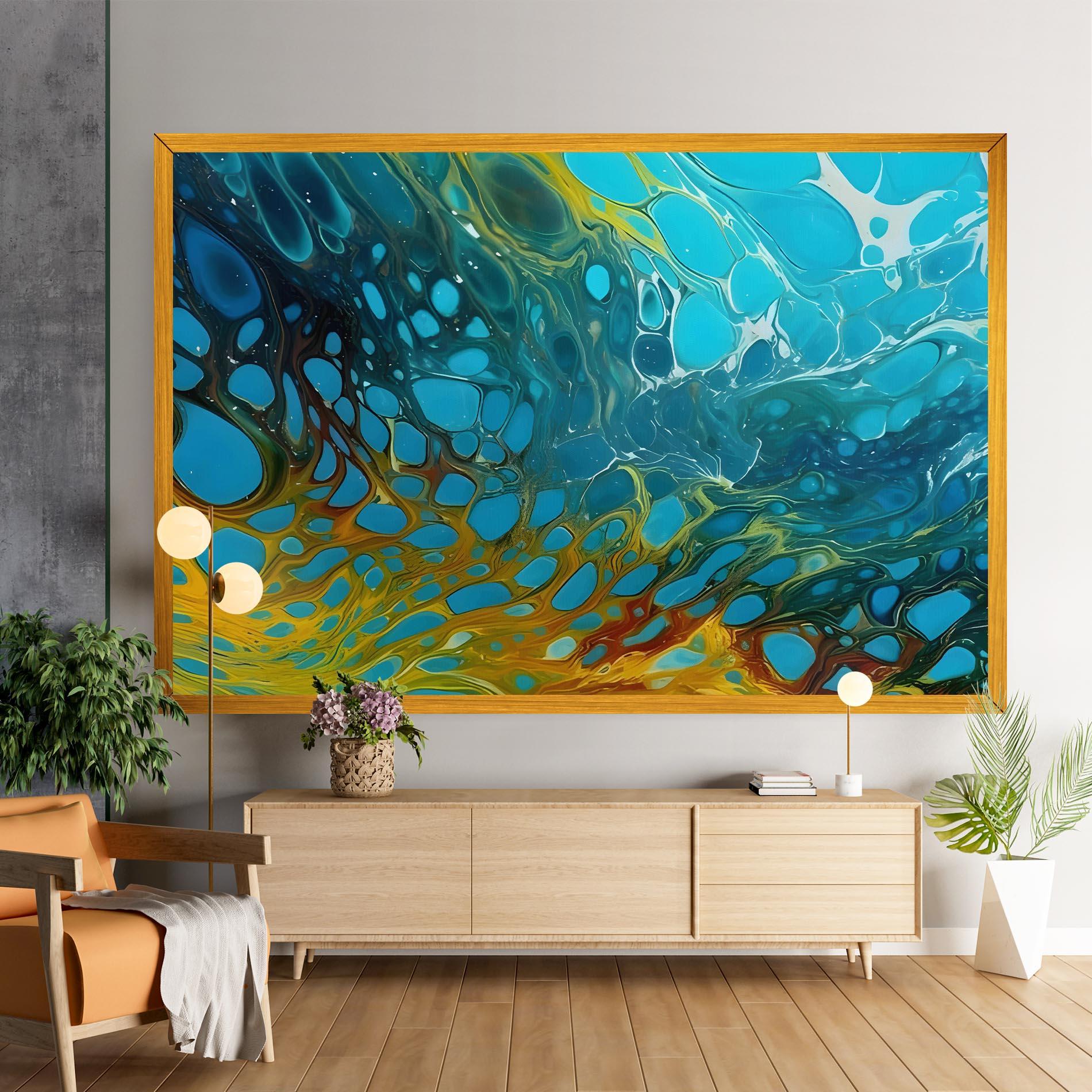 Tablou Canvas Yellow Green Ocean mockup 9