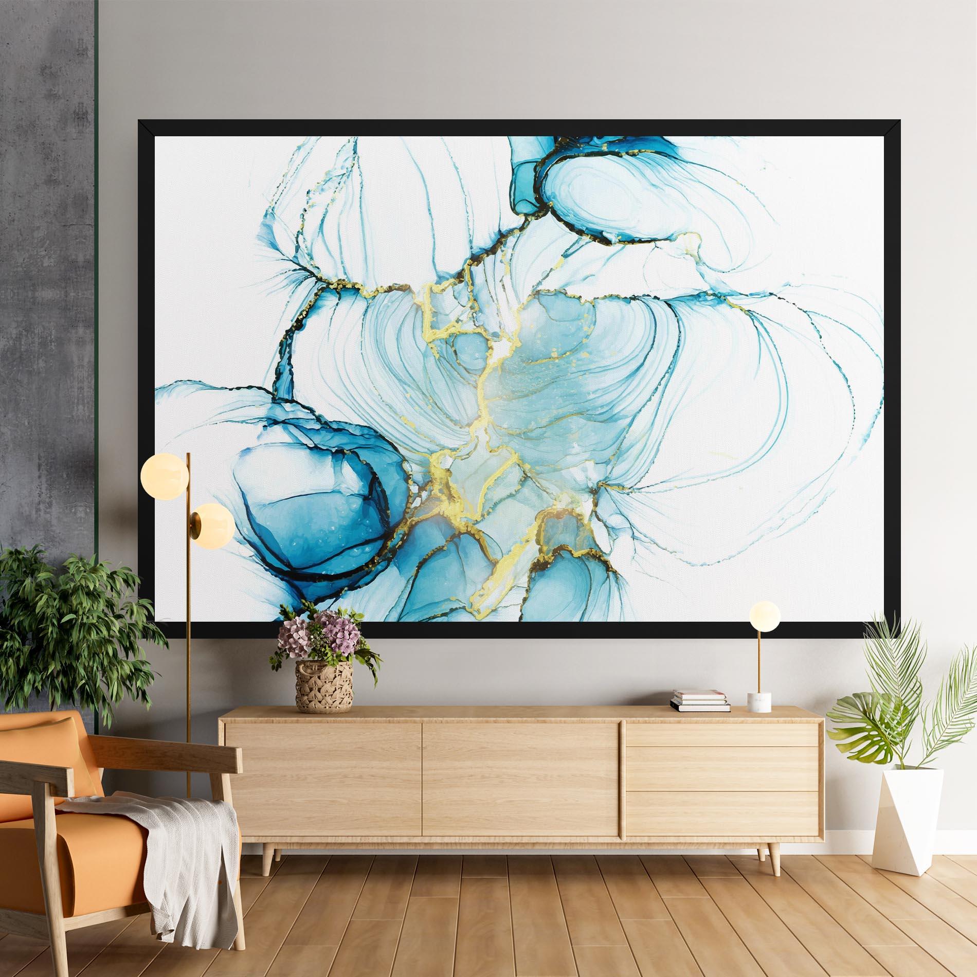 Tablou Canvas Artistic Gold Blue mockup 9