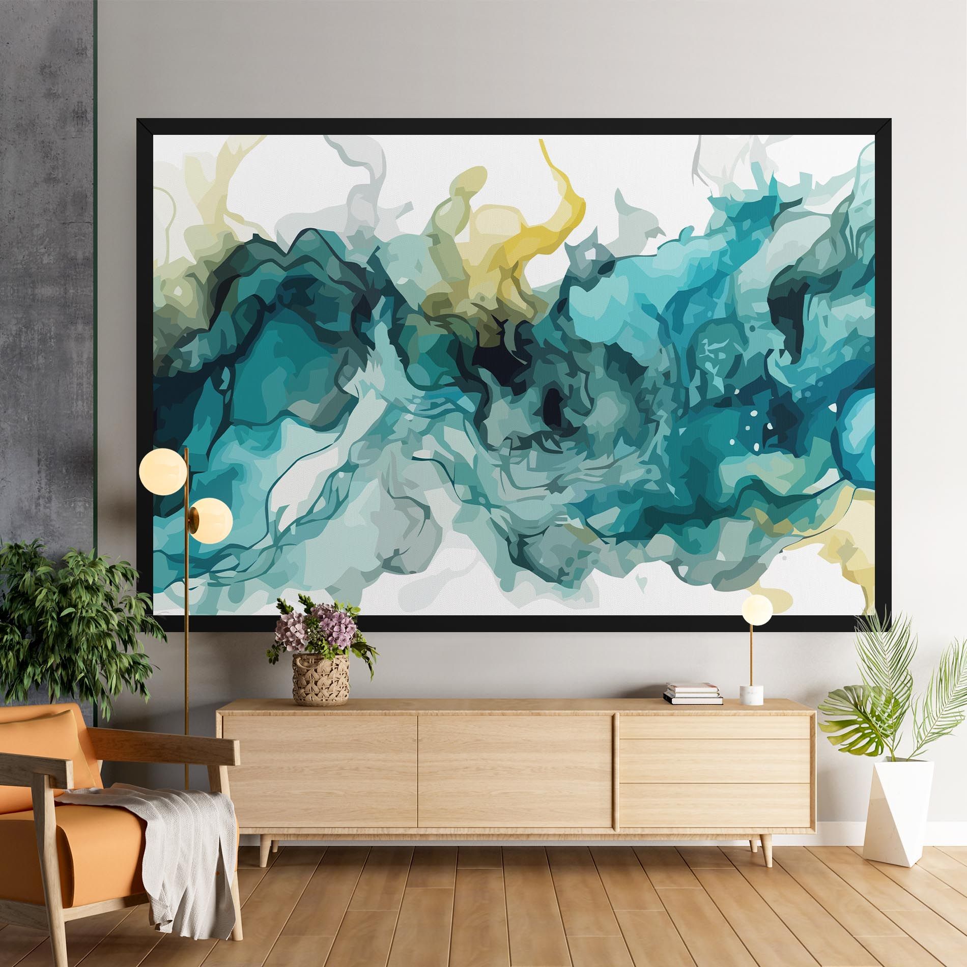 Blue Yellow Art mockup 9