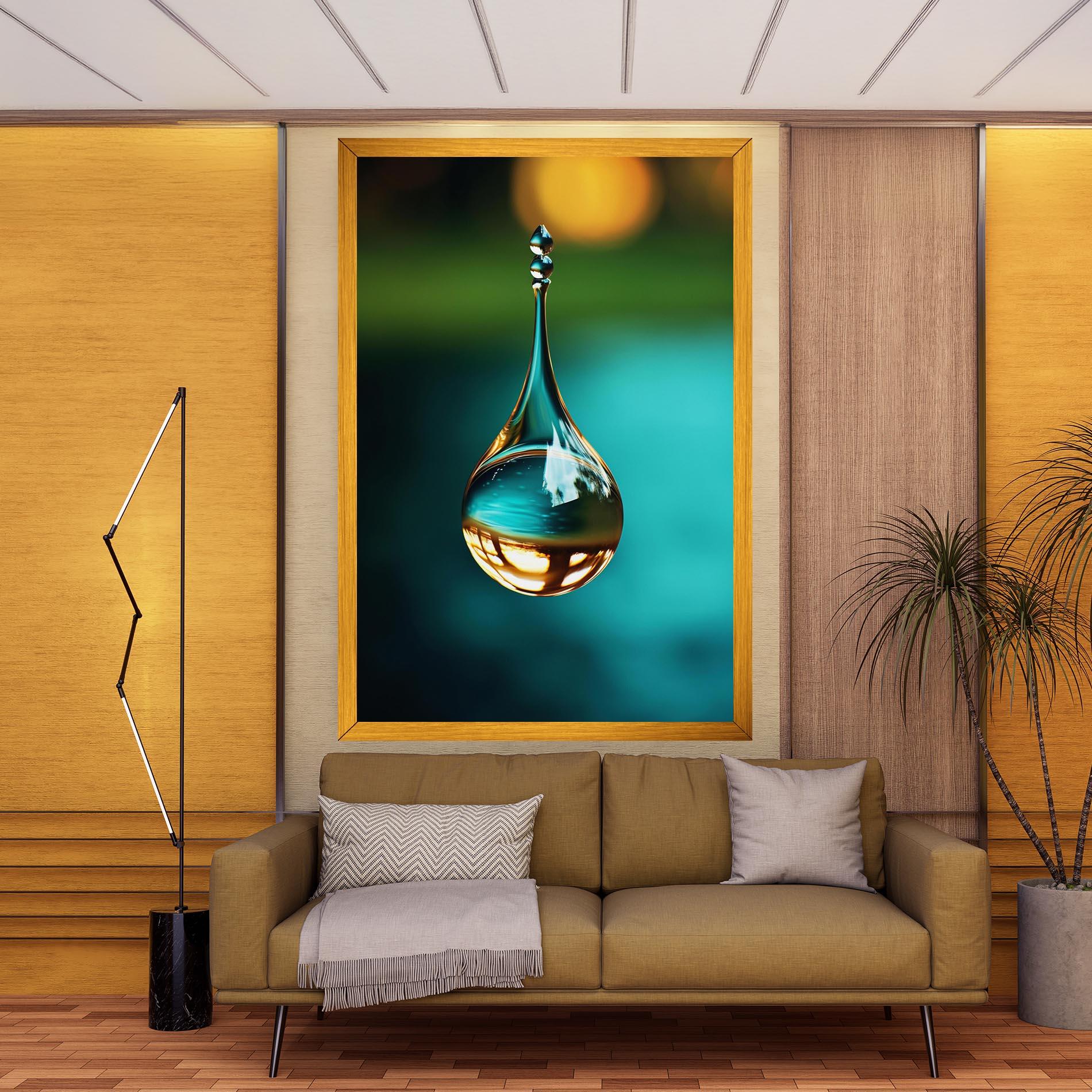 Tablou Canvas Big Green Drop mockup 9