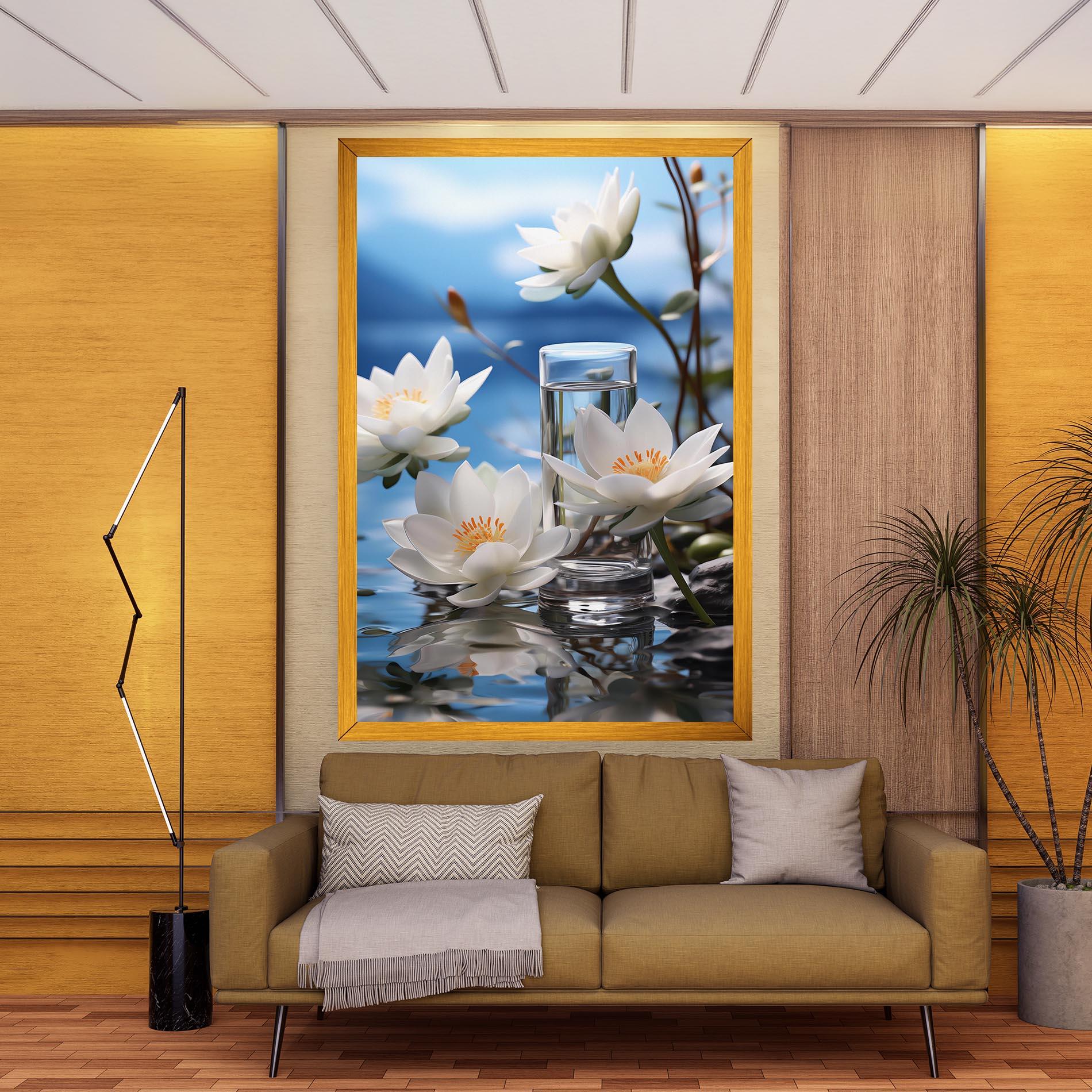 Tablou Canvas Flower Water Glass mockup 9