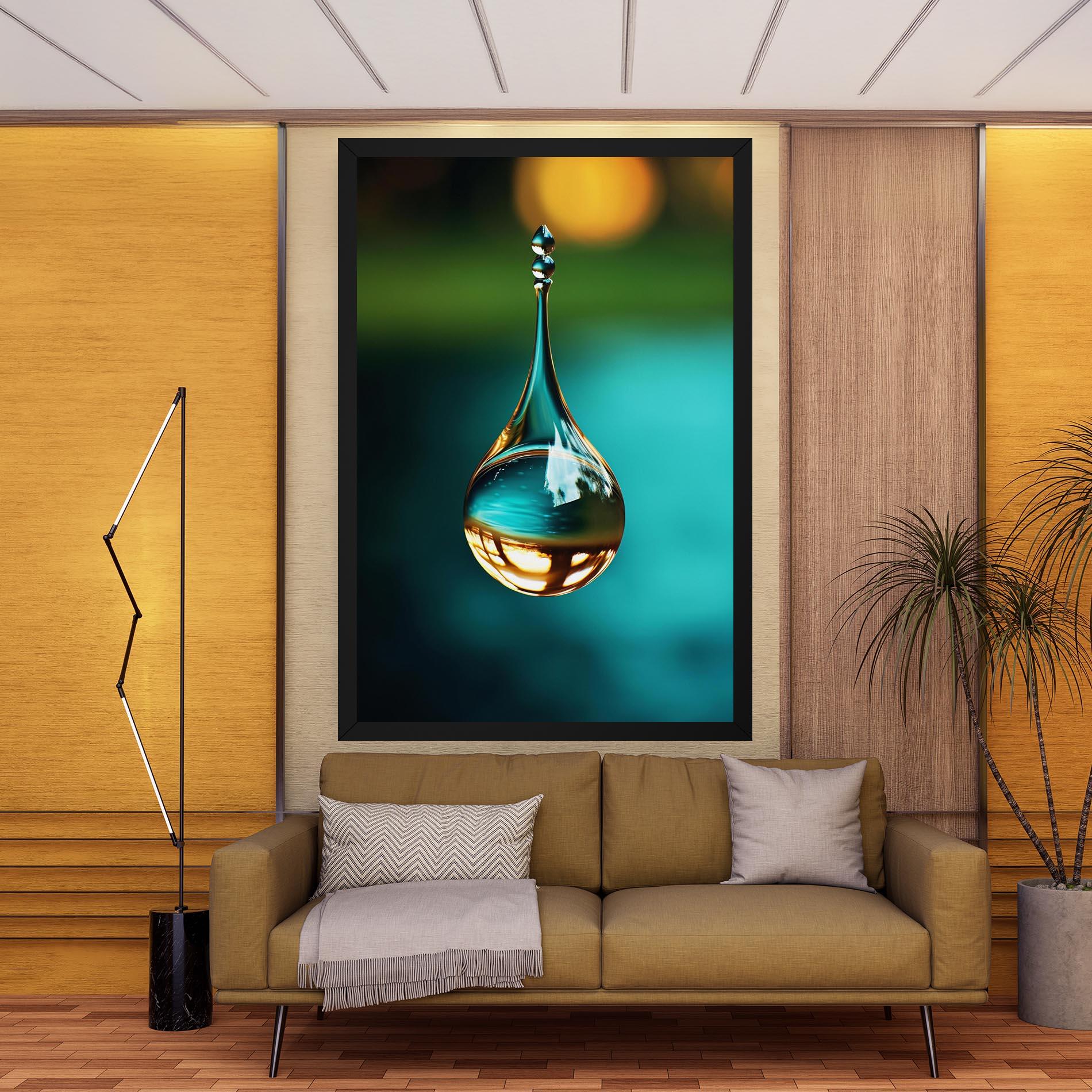 Tablou Canvas Big Green Drop mockup 9