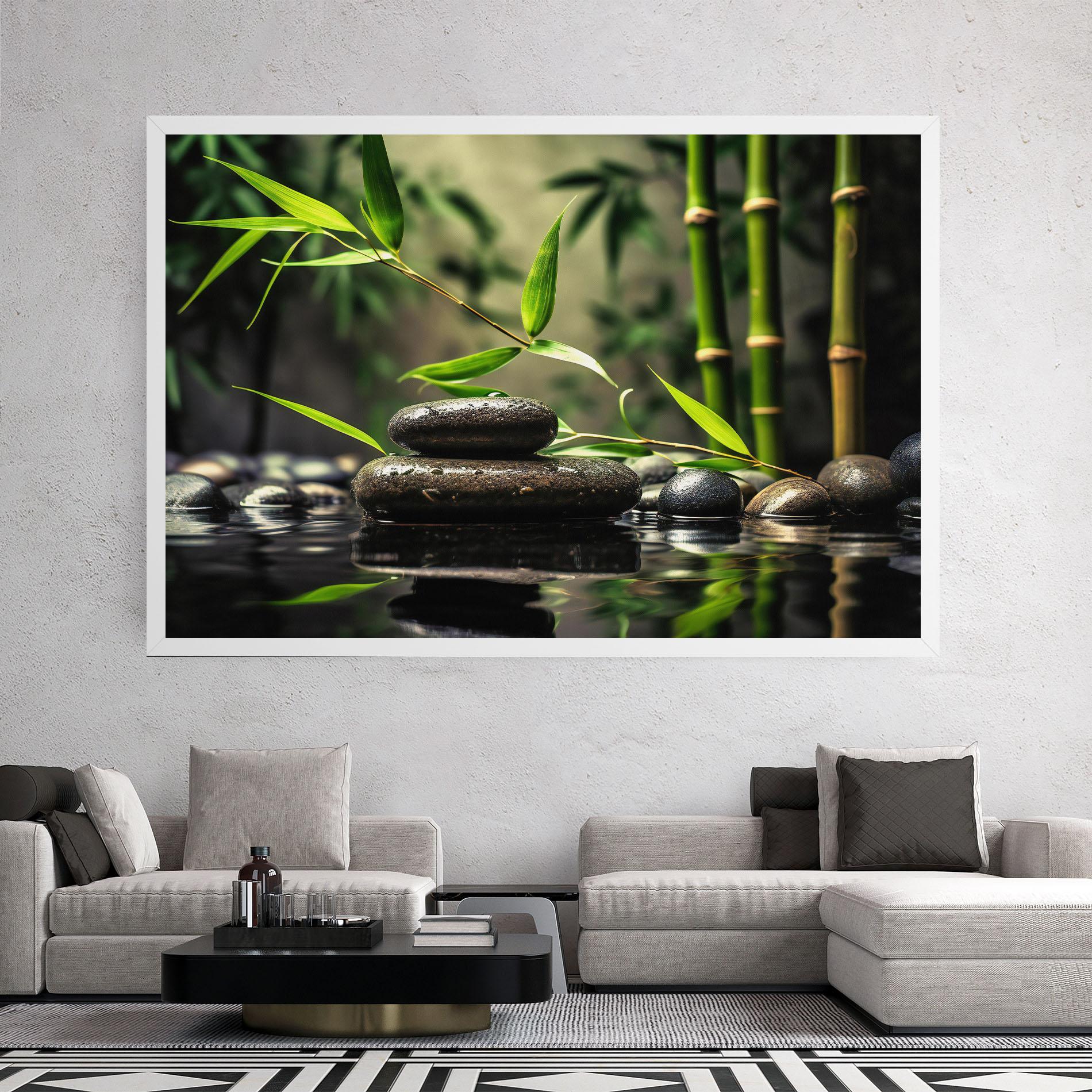 Tablou Canvas Bamboo Plant Water mockup 2
