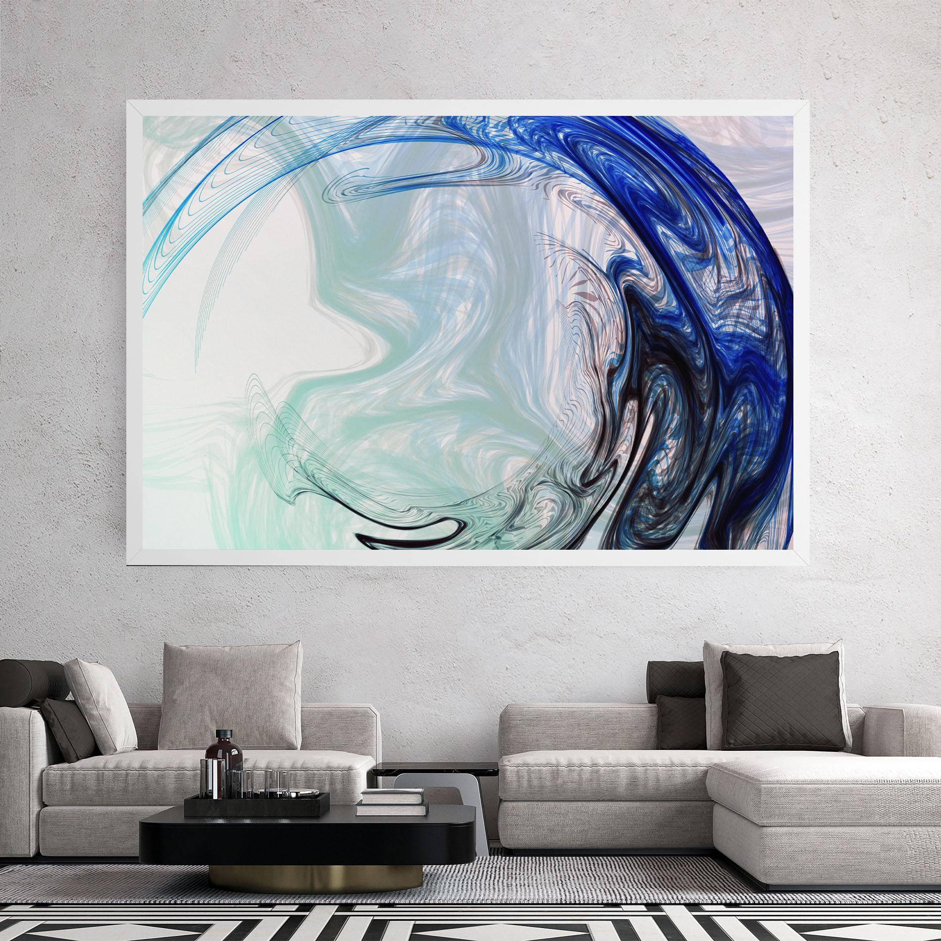 Tablou Canvas Blue Black Art mockup 2