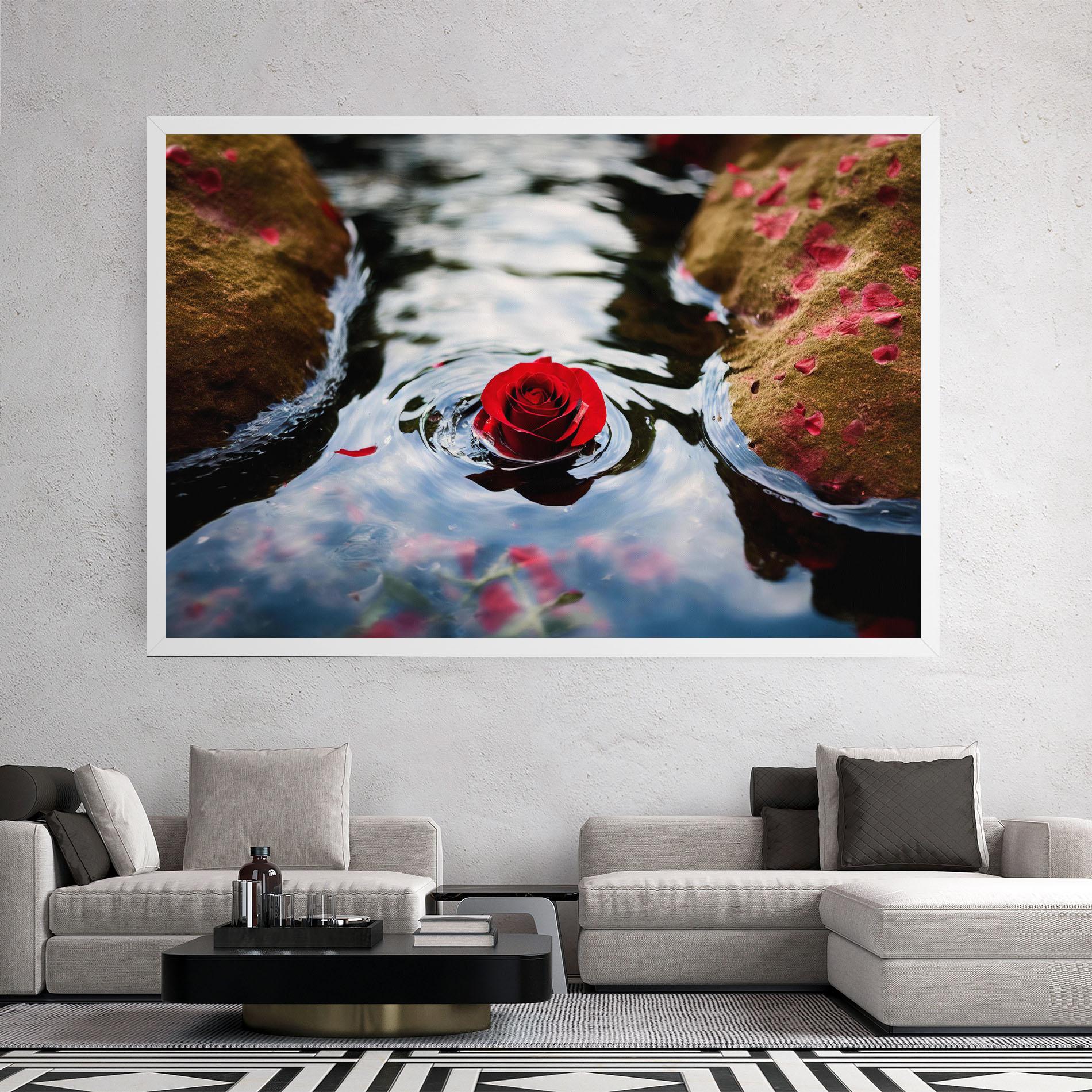Tablou Canvas Floating Water Rose mockup 2