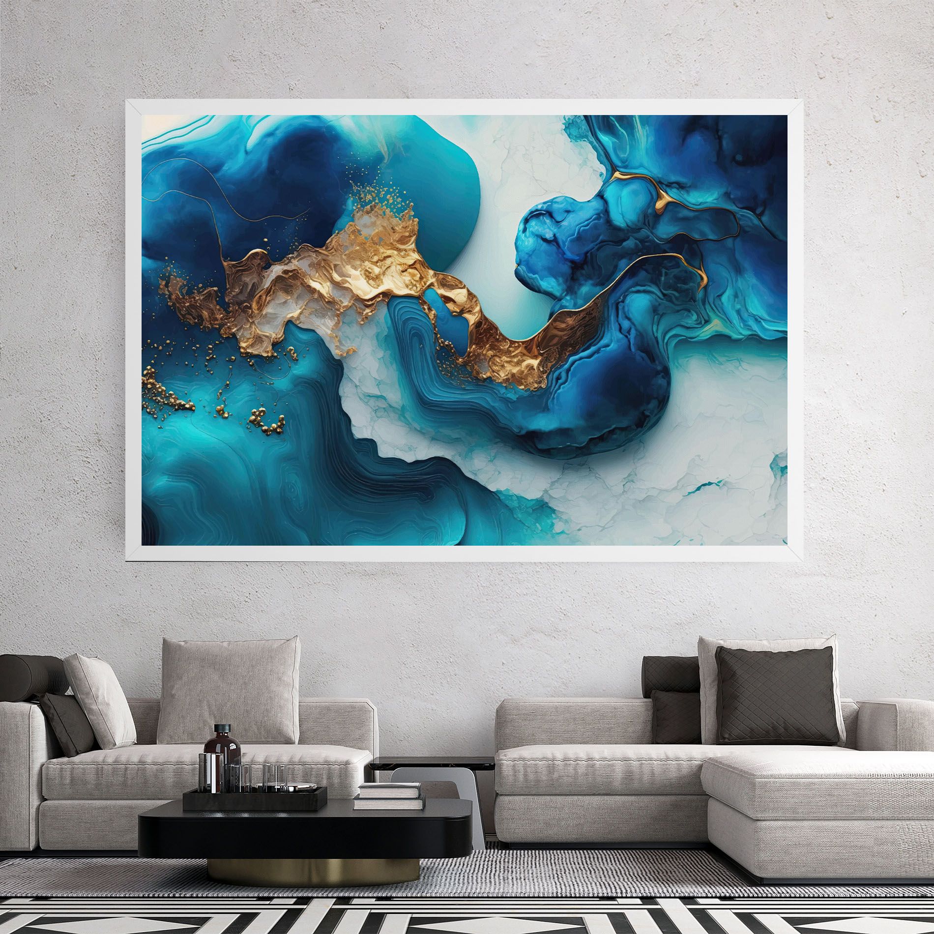 Gold Blue Art Wave mockup 2