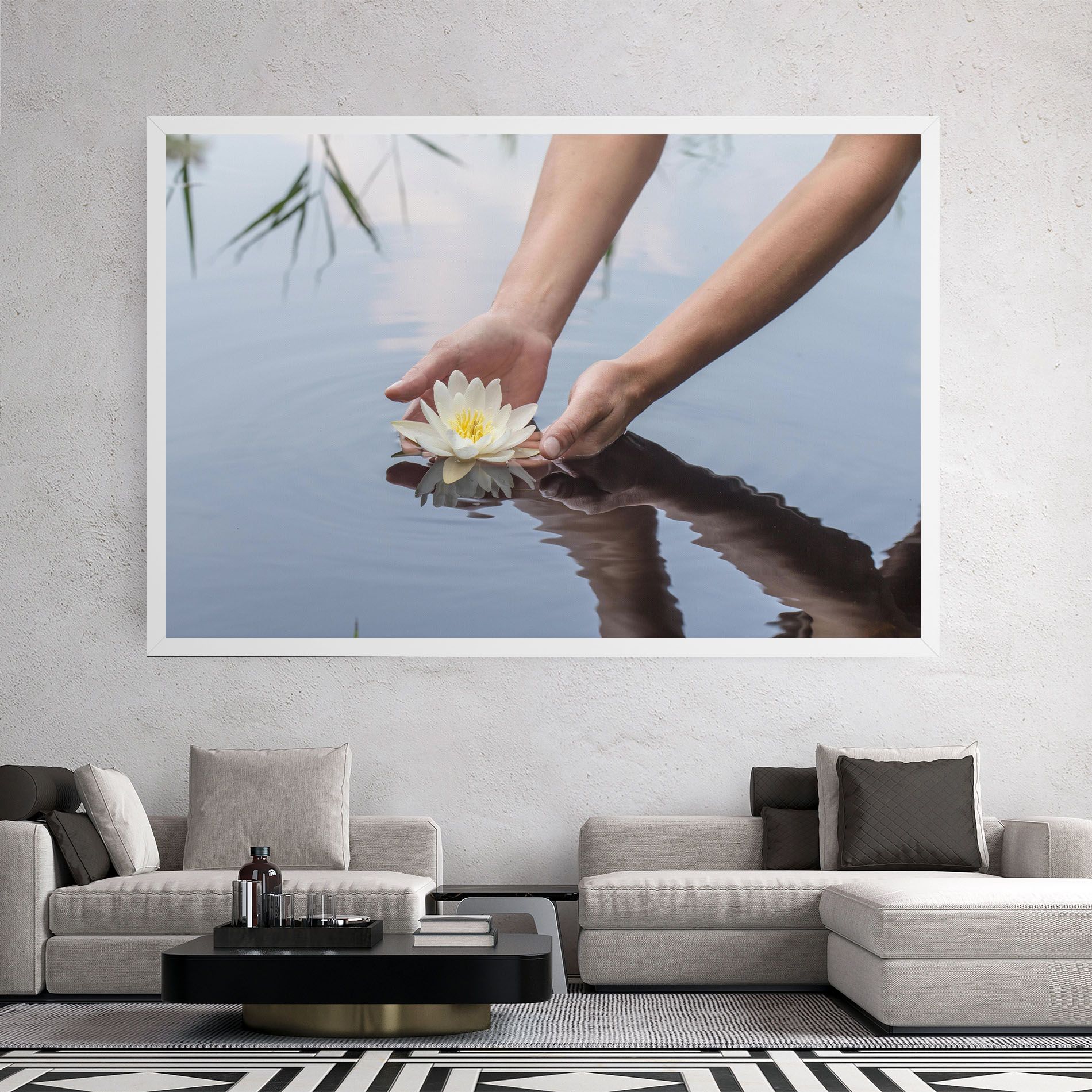Holding Lake Flower mockup 2