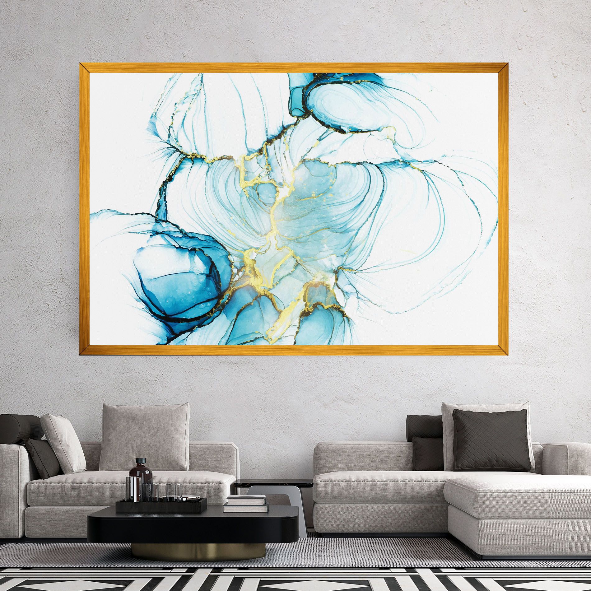 Artistic Gold Blue mockup 2