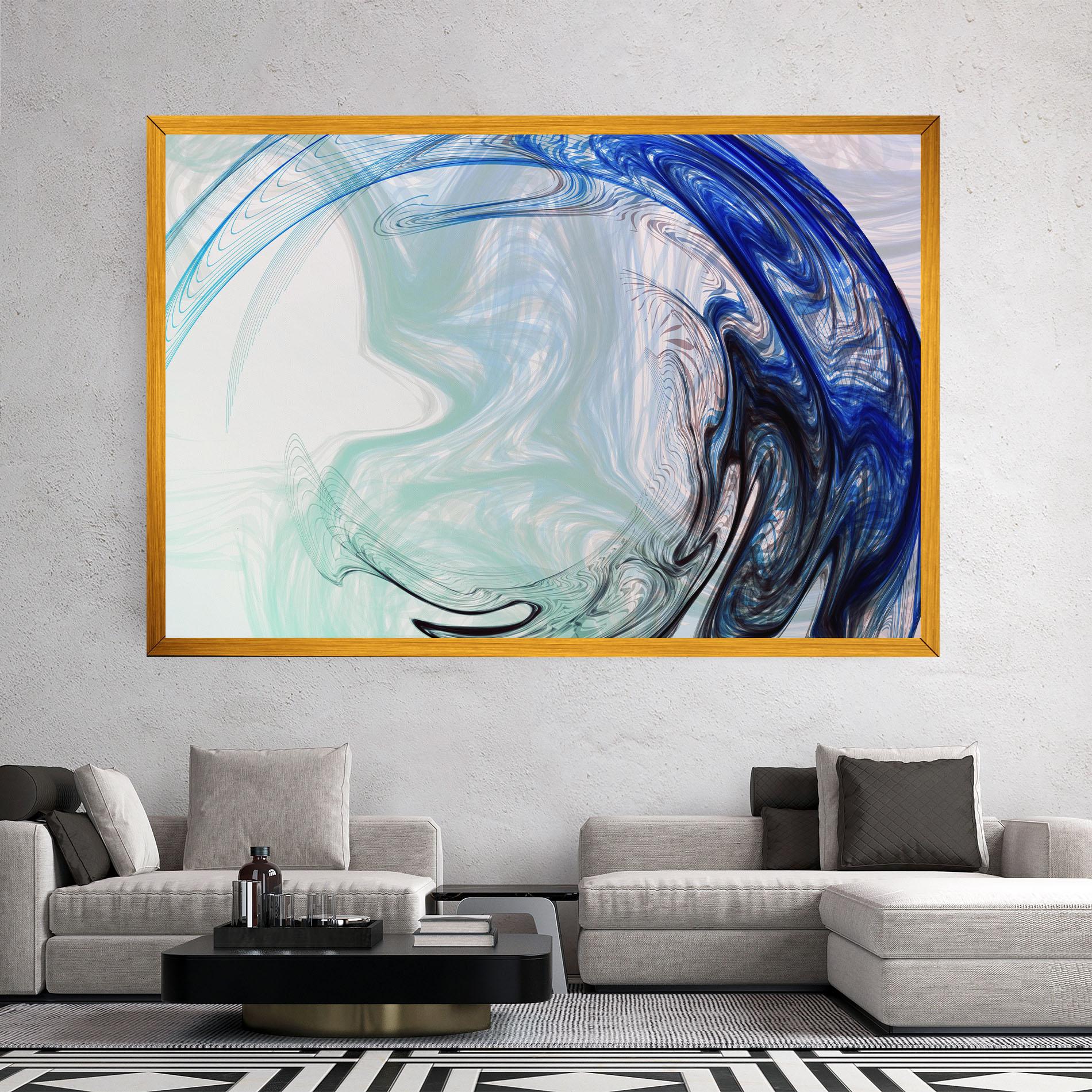 Tablou Canvas Blue Black Art mockup 2