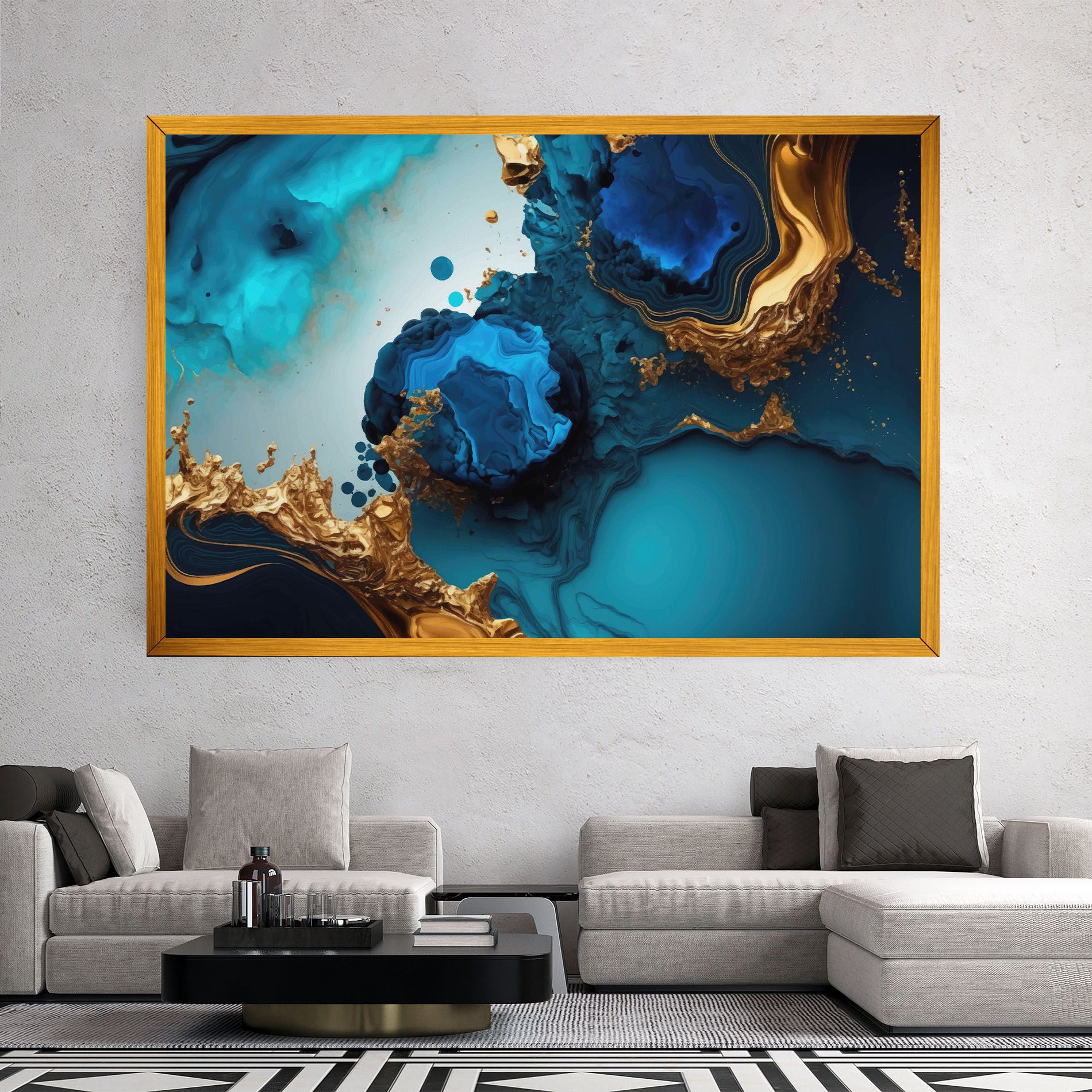 Blue Gold Wave mockup 2