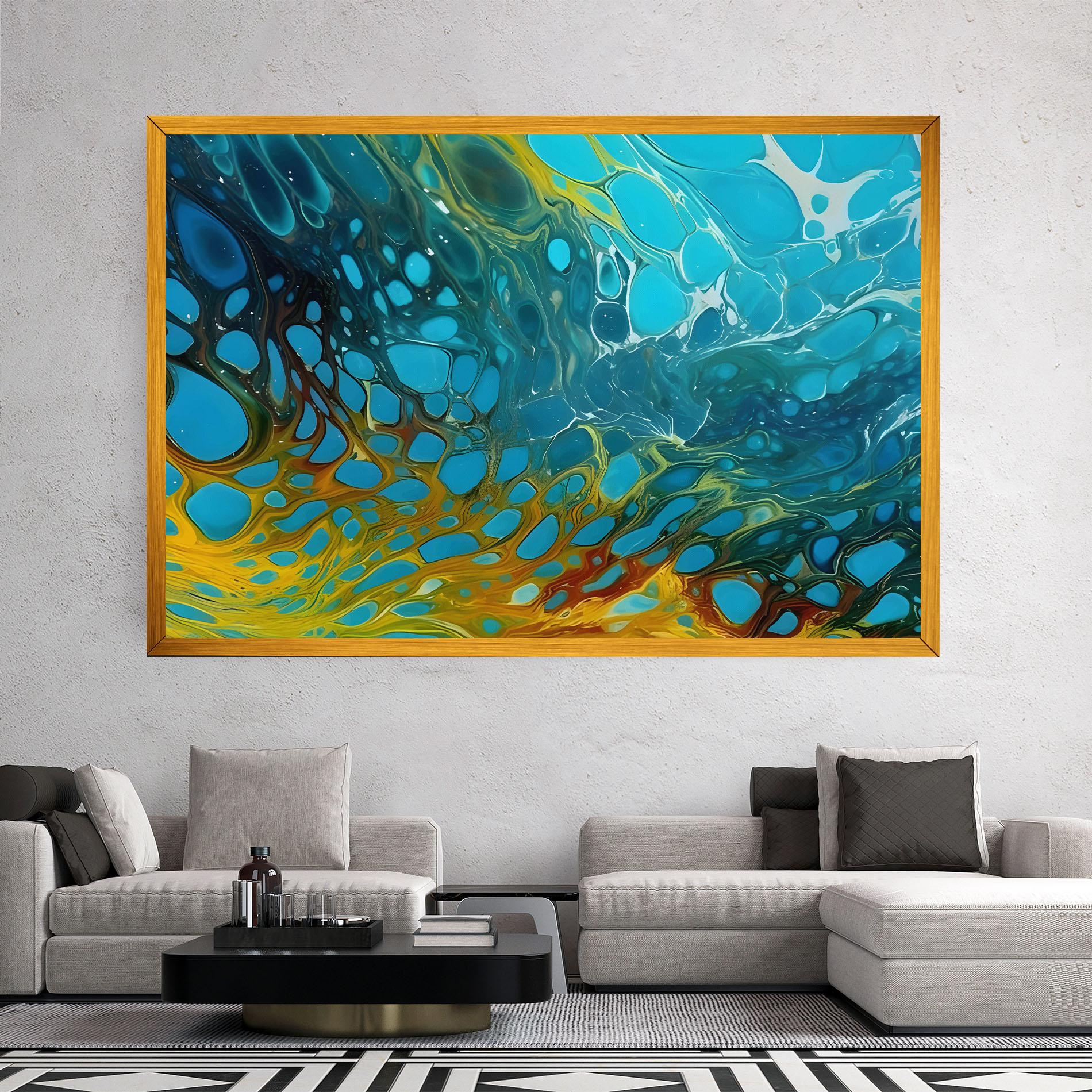 Tablou Canvas Yellow Green Ocean mockup 2