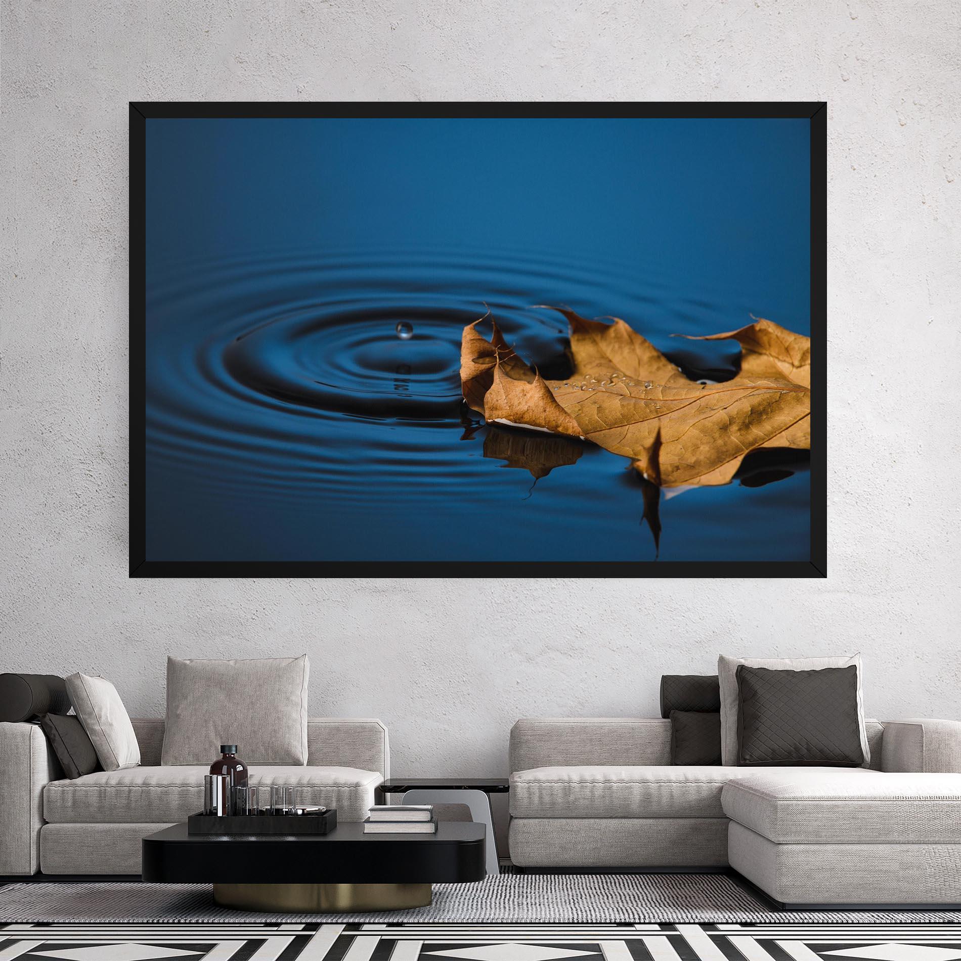 Tablou Canvas Autumn Leaf Water mockup 2