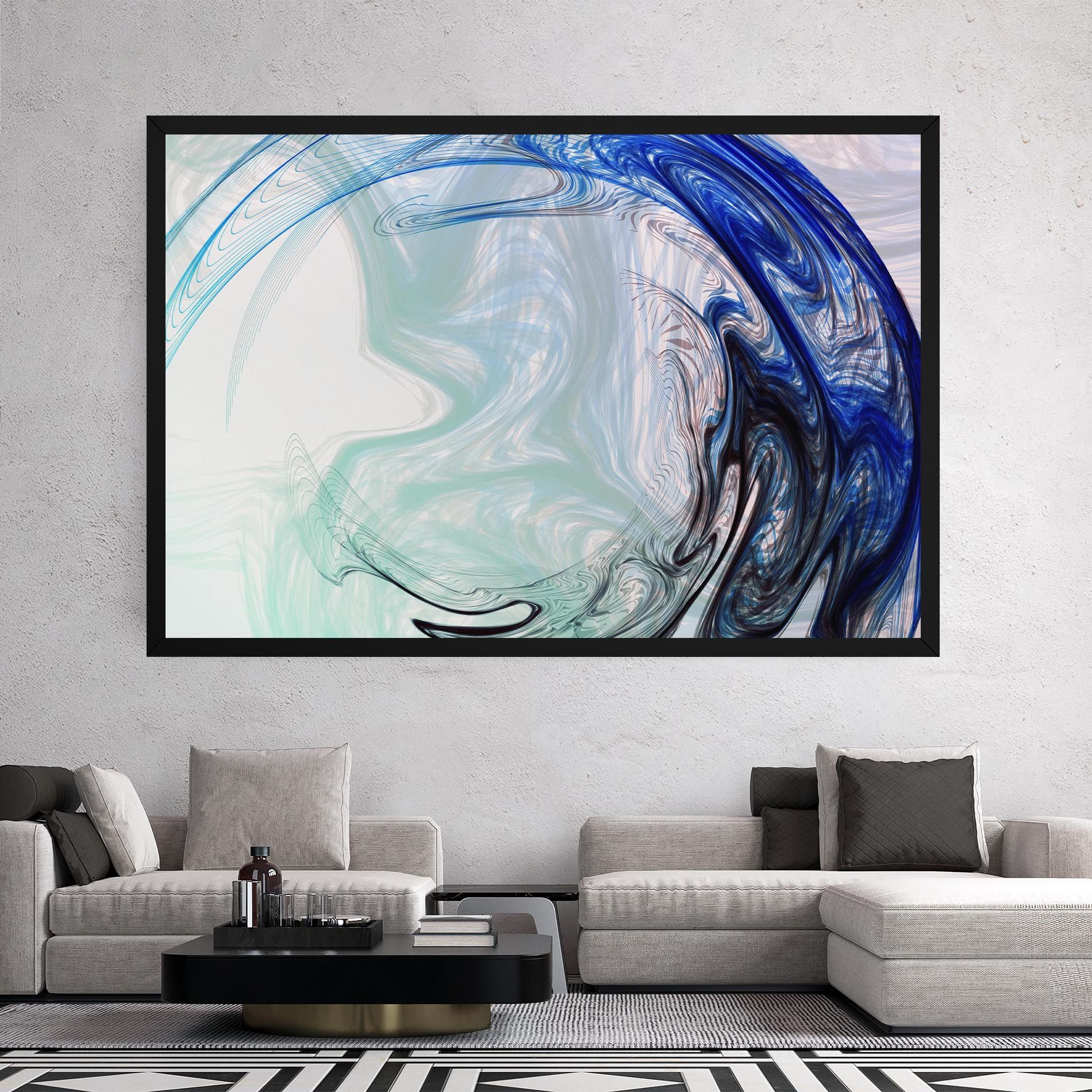 Blue Black Art mockup 2