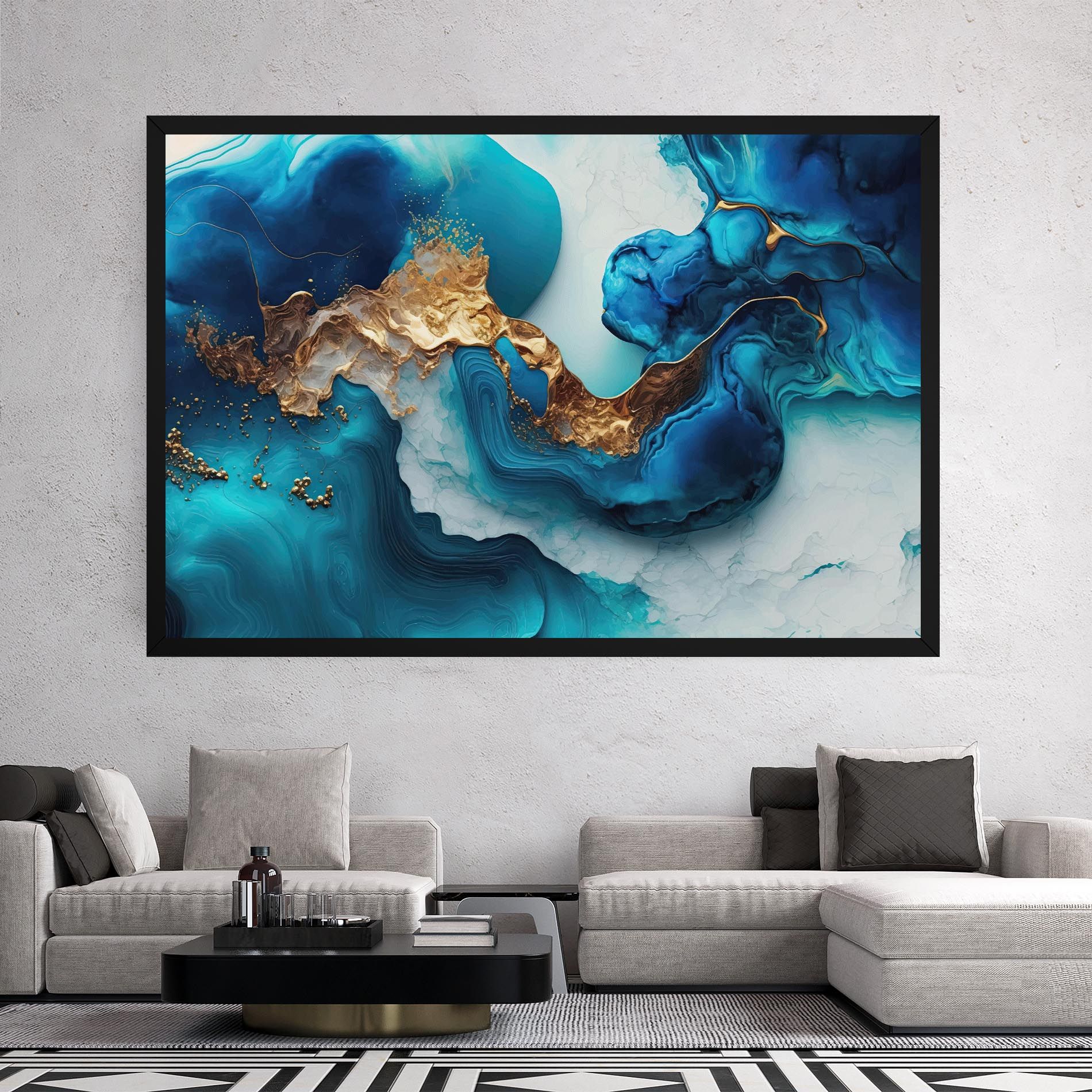 Gold Blue Art Wave mockup 2