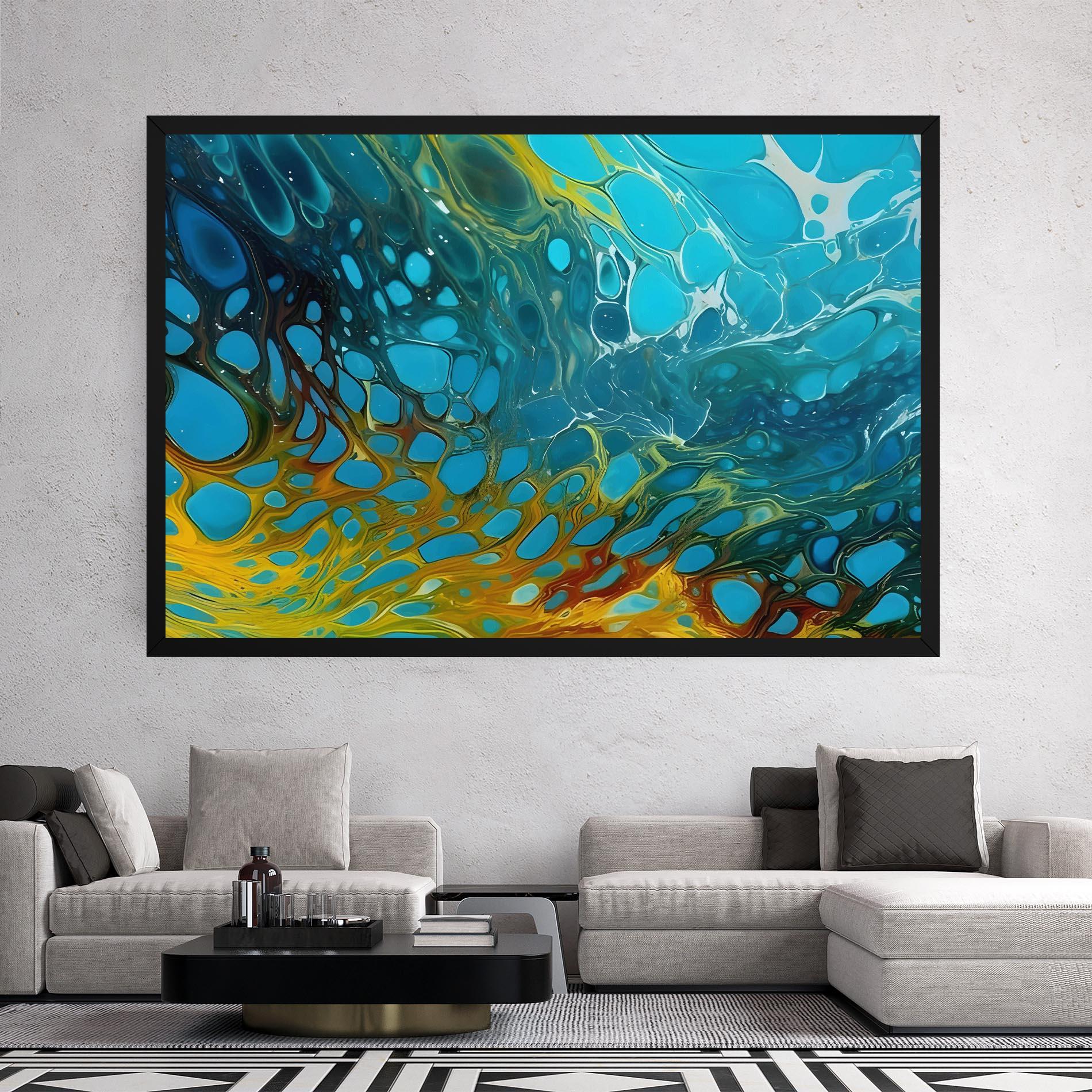 Tablou Canvas Yellow Green Ocean mockup 2