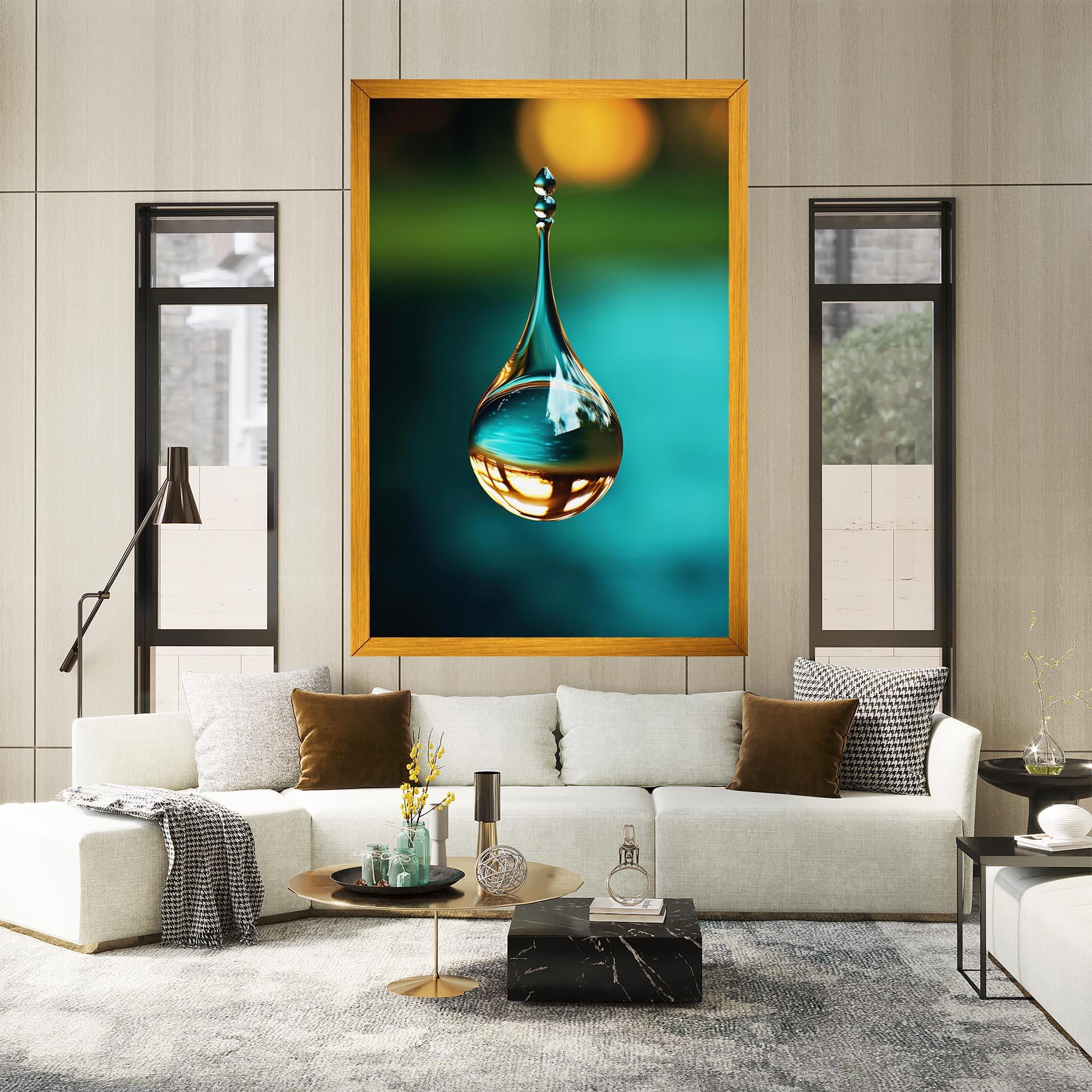 Tablou Canvas Big Green Drop mockup 2