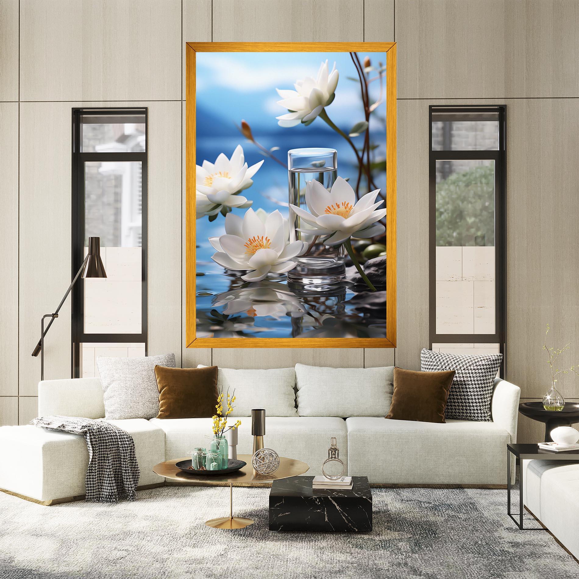 Tablou Canvas Flower Water Glass mockup 2