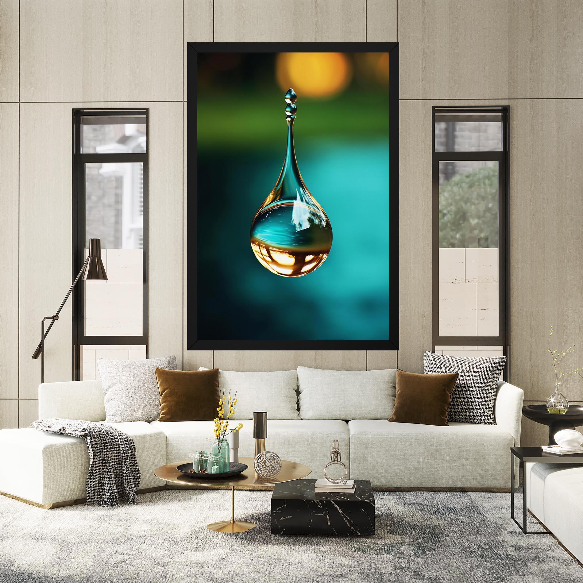 Tablou Canvas Big Green Drop mockup 2