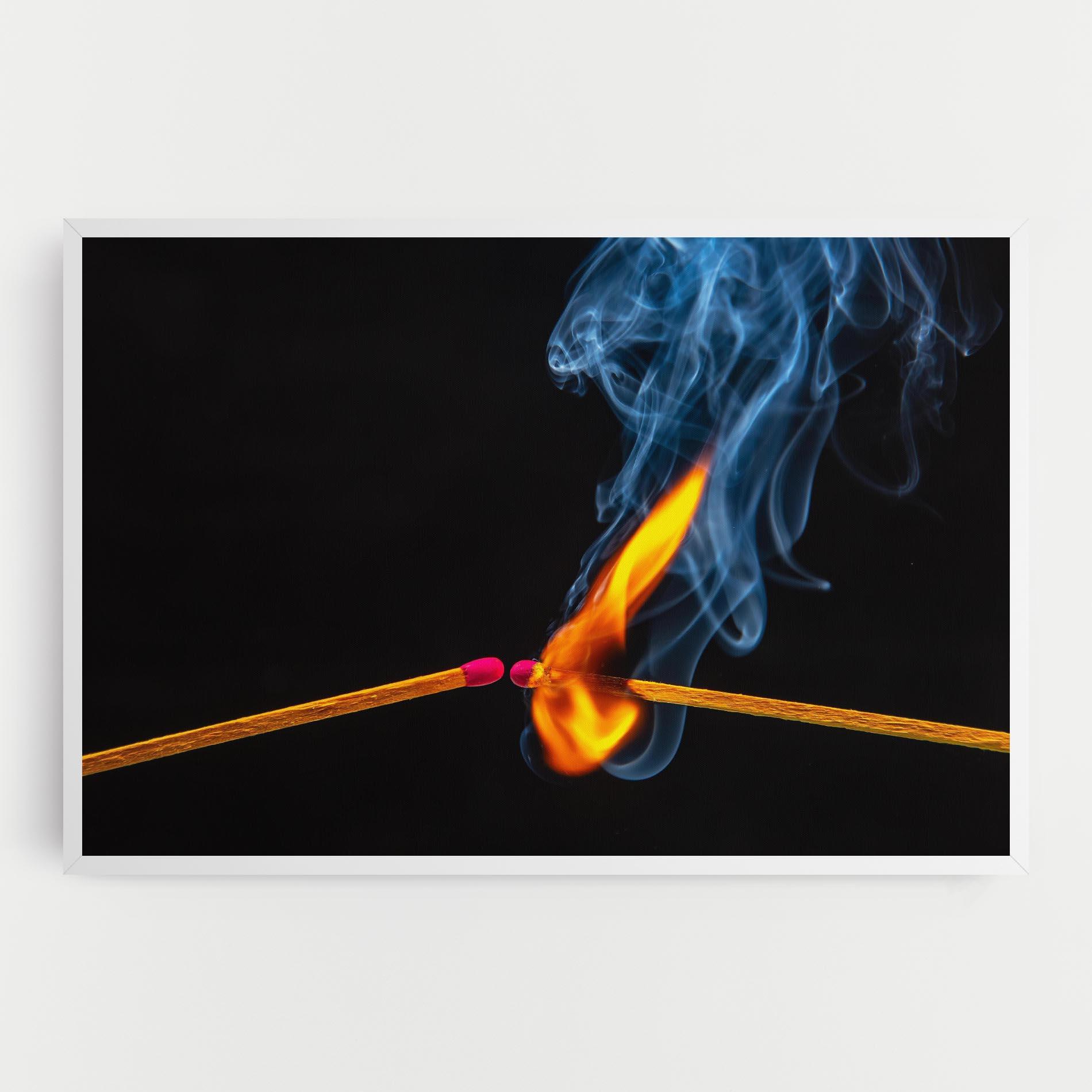 Tablou Canvas Burning Smoking Match mockup 0