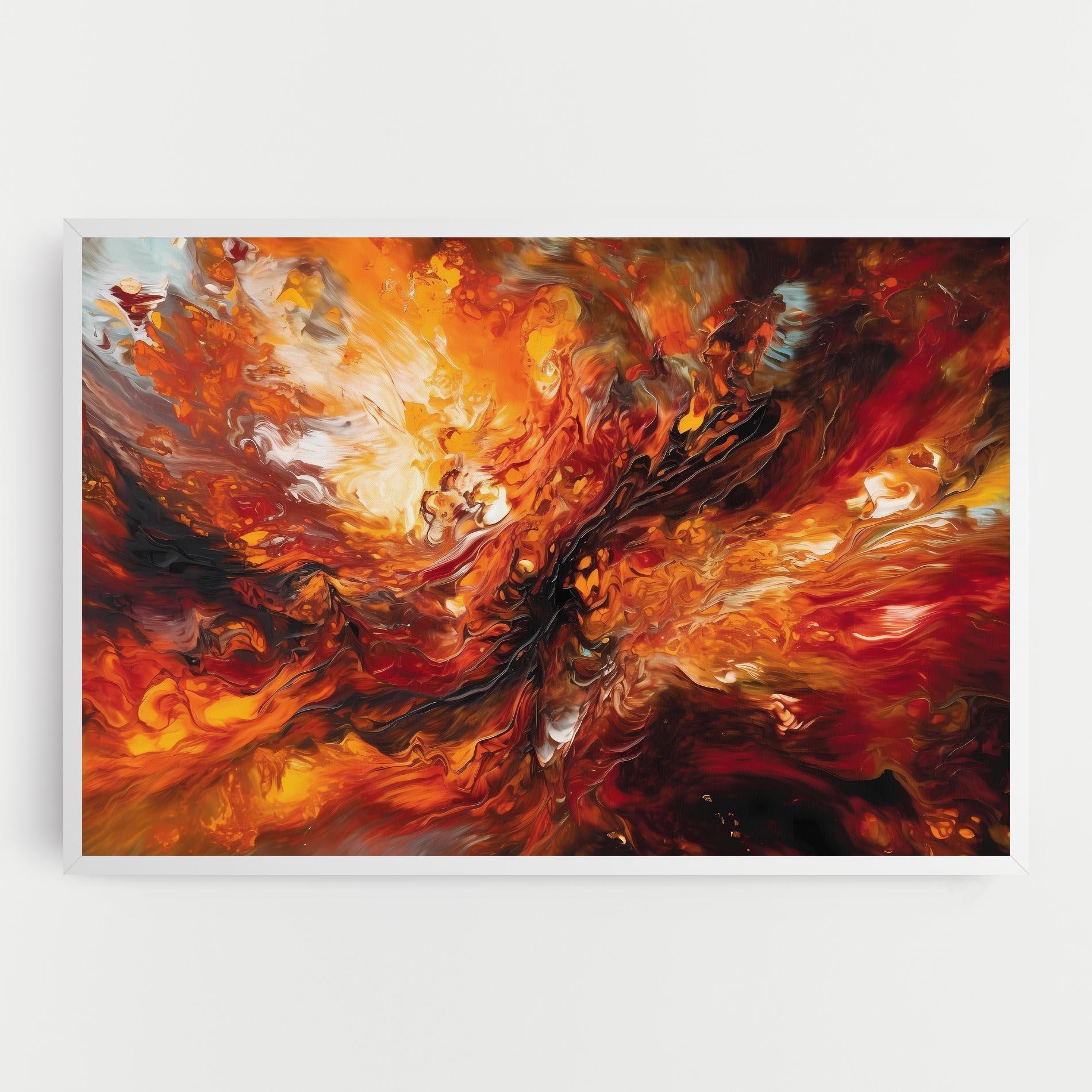 Tablou Canvas Fiery Red Orange Art mockup 0