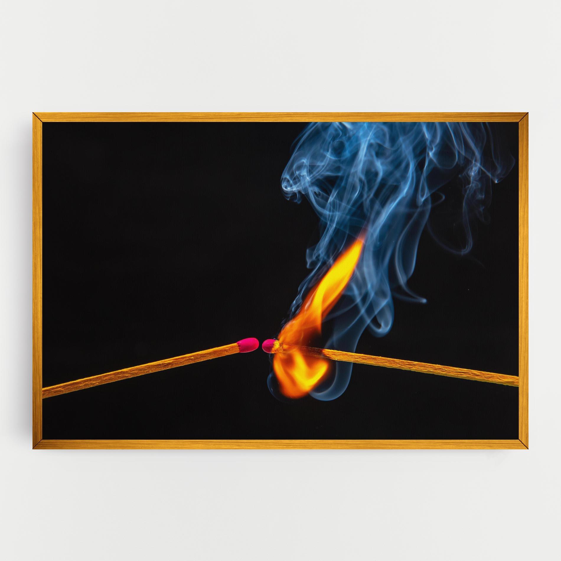 Tablou Canvas Burning Smoking Match mockup 0