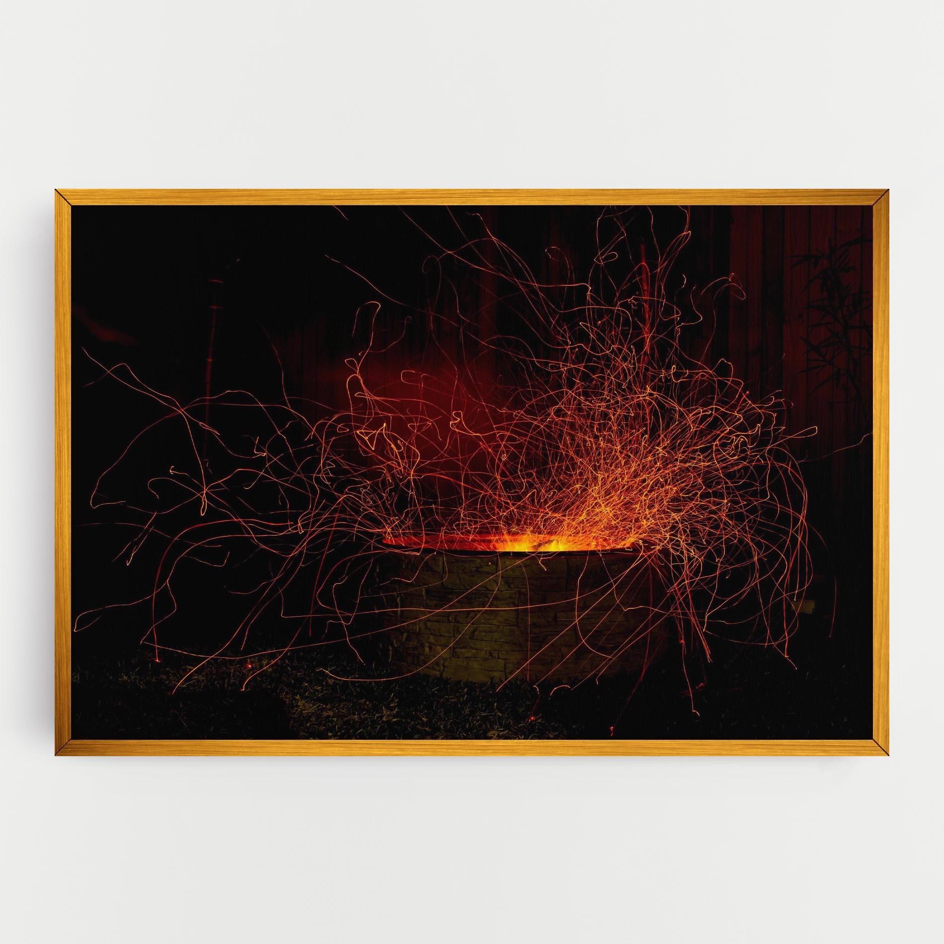 Tablou Canvas Fire Drawing Effect mockup 0