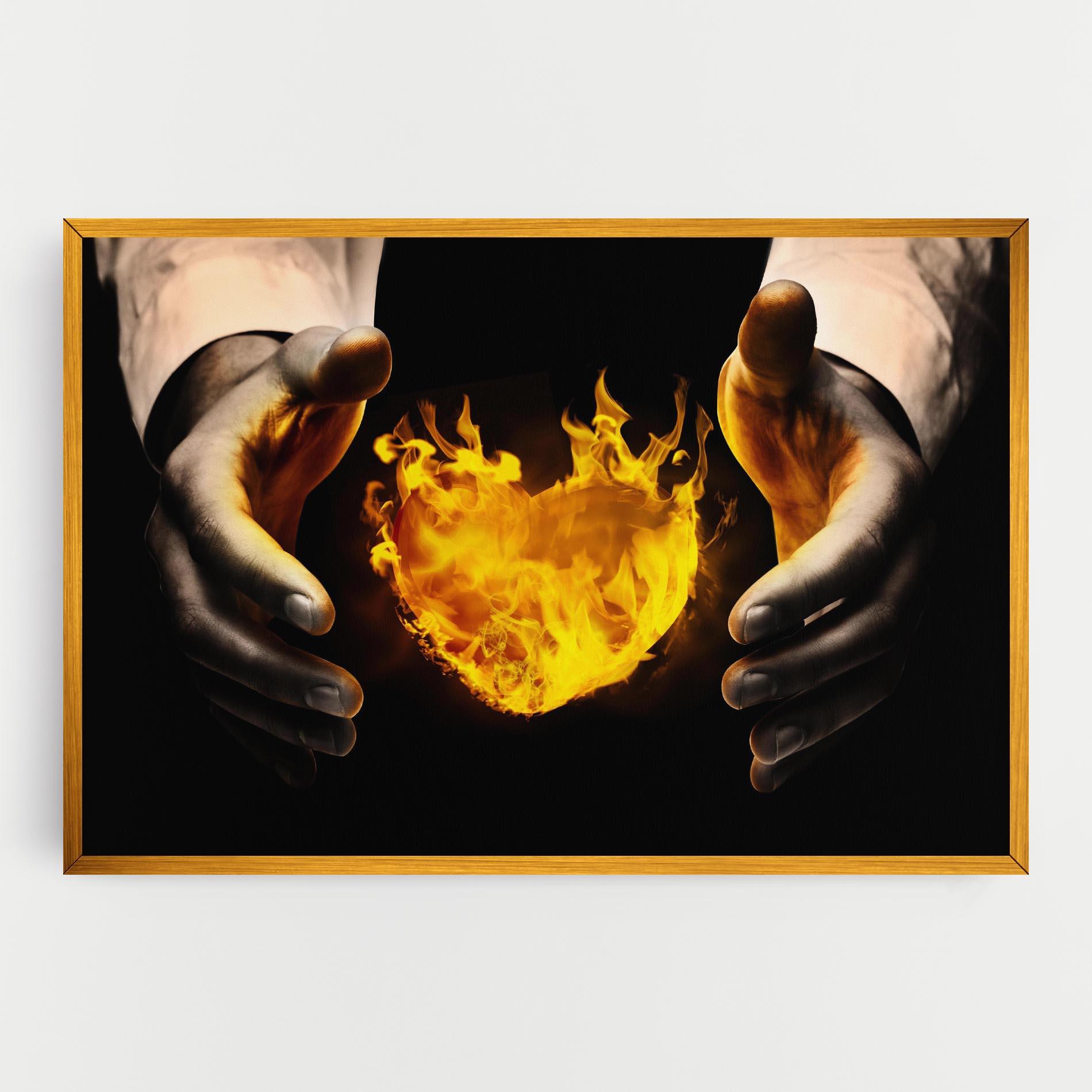 Tablou Canvas Fire Heart mockup 0