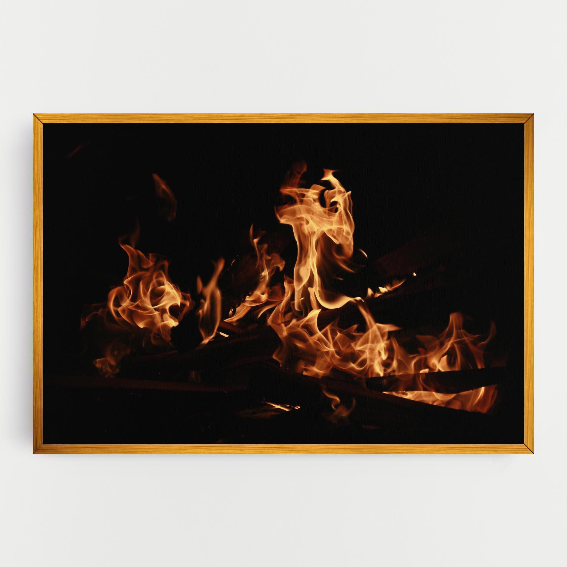 Tablou Canvas Fire On Black mockup 0