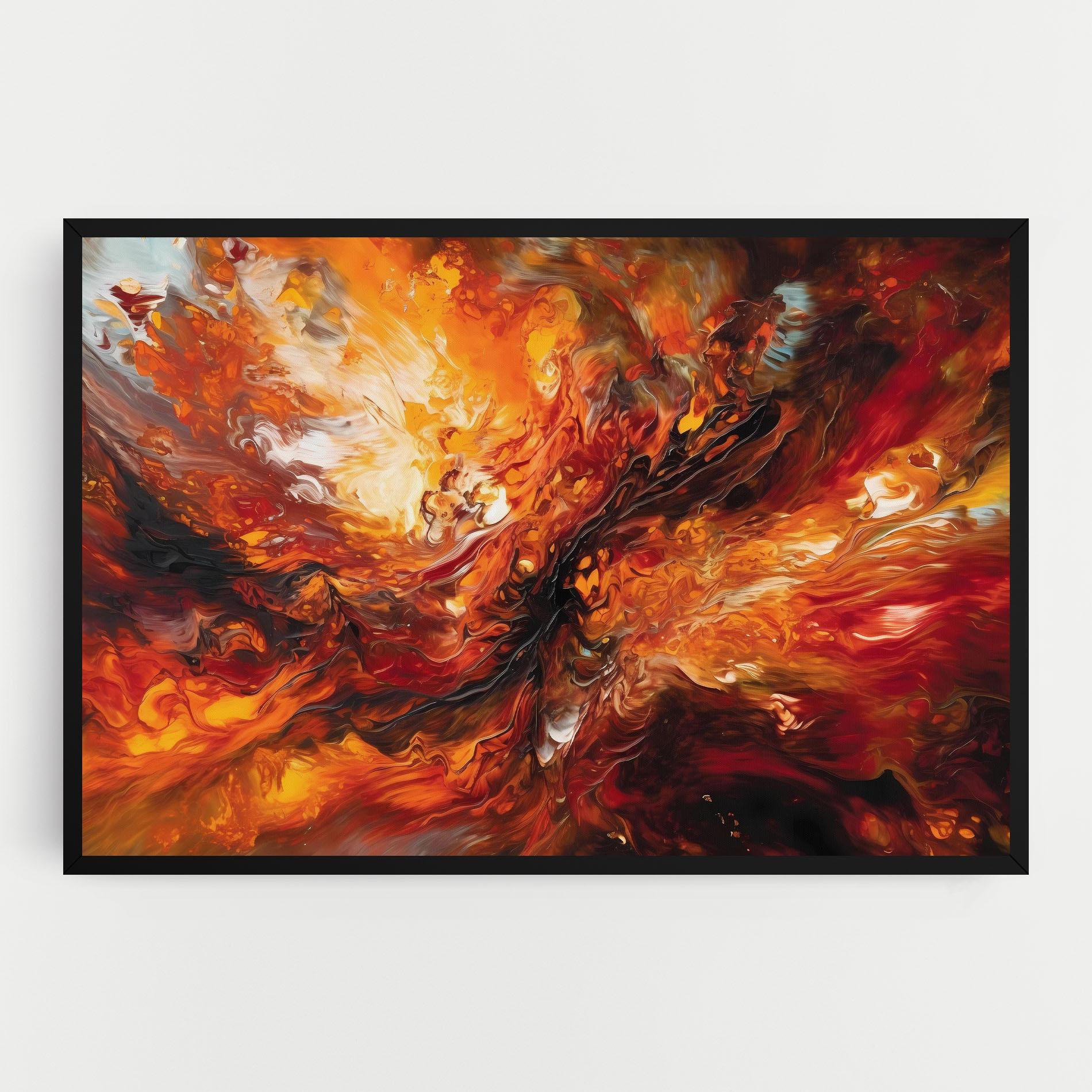 Tablou Canvas Fiery Red Orange Art mockup 0