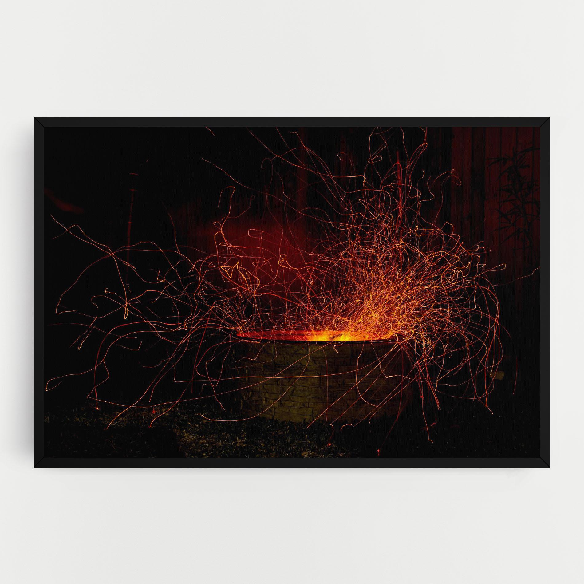 Tablou Canvas Fire Drawing Effect mockup 0