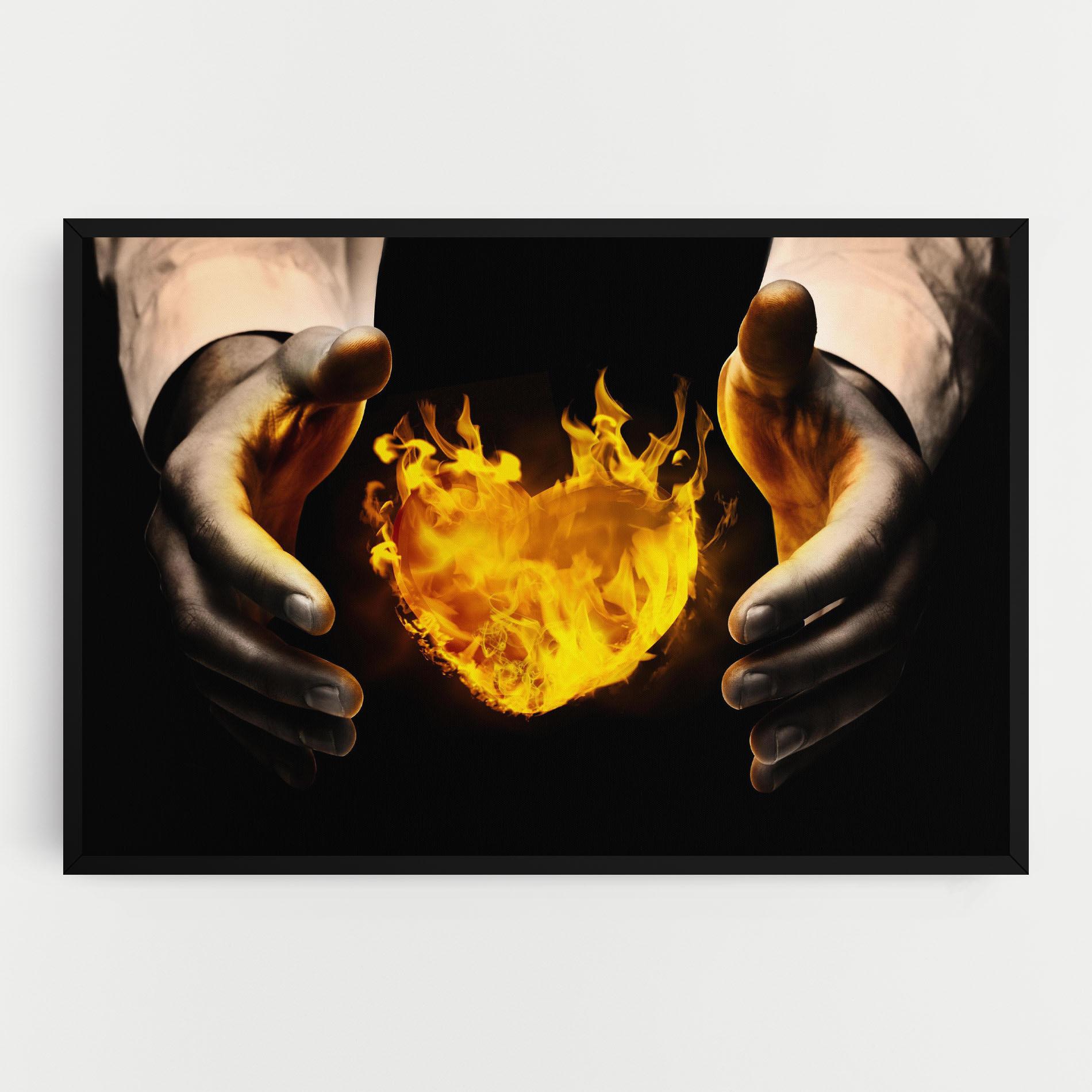 Tablou Canvas Fire Heart mockup 0
