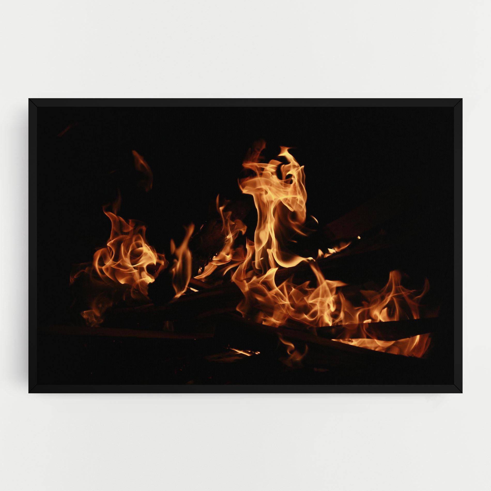 Tablou Canvas Fire On Black mockup 0